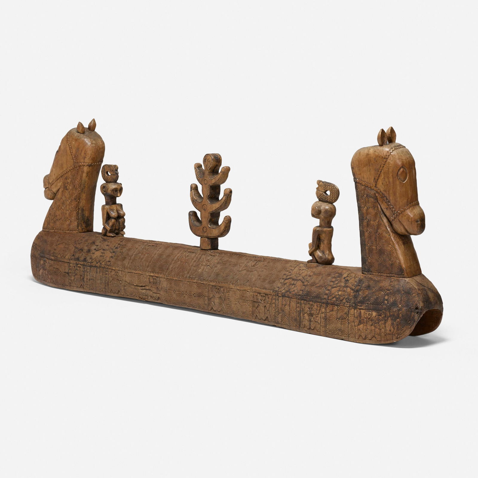 Southeast Asian, Ceremonial object: Southeast Asian Ceremonial object carved wood 38 h x 14 w x 108 d in (97 x 36 x 274 cm) Provenance: JF Chen, Los Angeles This work will ship from Los Angeles, California.