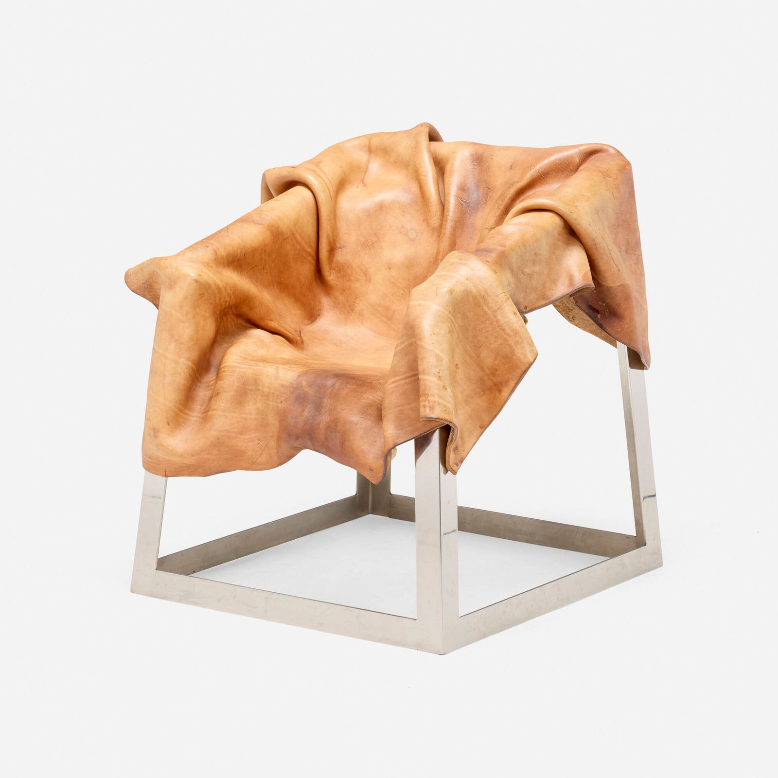 Simon Hasan, Chair: Simon Hasan Chair United Kingdom, 2010 boiled leather, resin, stainless steel 31.5 h x 32 w x 32 d in (80 x 81 x 81 cm) Signed and dated to underside 'Simon Hasan 2010'. This work is unique. 