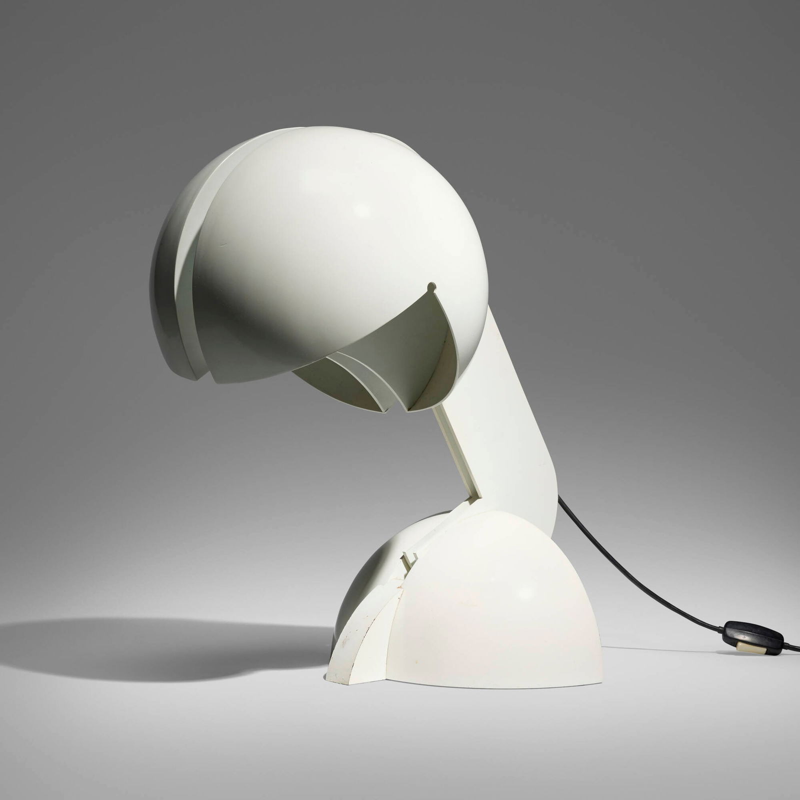 Gae Aulenti, La Ruspa lamp: Gae Aulenti La Ruspa lamp Italy, 1968 enameled metal 20 h x 12.75 w x 17.75 d in (51 x 32 x 45 cm) Decal label to underside 'Made in Italy'. Provenance: JF Chen, Los Angeles Literature: