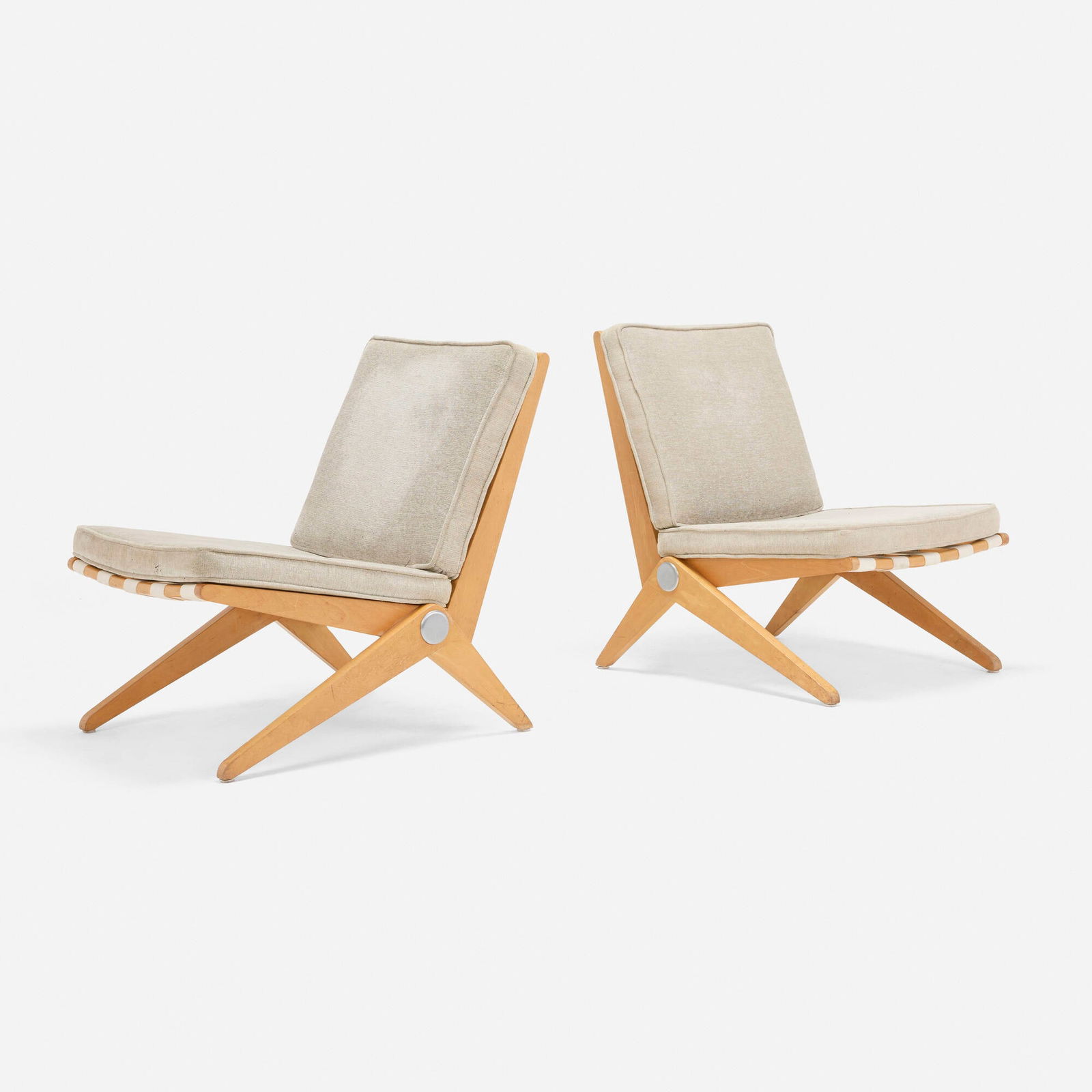 Pierre Jeanneret, Scissor chairs model 92, pair (1 of 4)