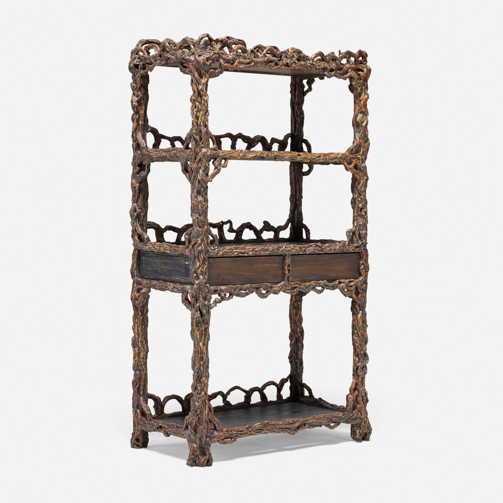 Japanese, Root wood bookcase (1 of 5)