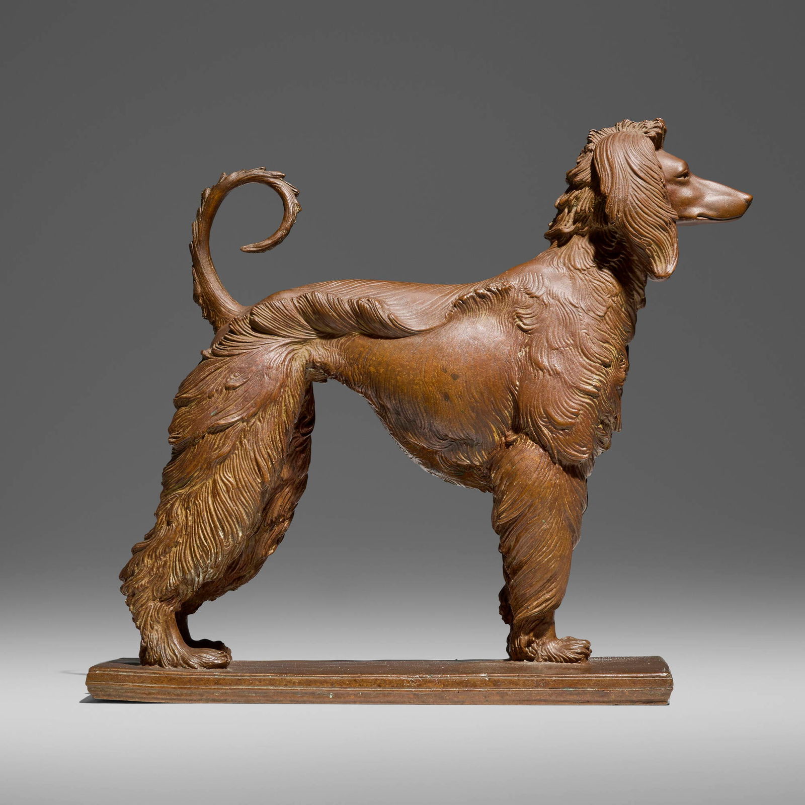 Bruce Wilder Saville, Afghan Hound: Bruce Wilder Saville Afghan Hound 1935 bronze 12.75 h x 12.25 w x 4.75 d in (32 x 31 x 12 cm) Incised signature and date to lower edge 'Bruce Wilder Saville -1935' with foundry mark 'Roman Bronze