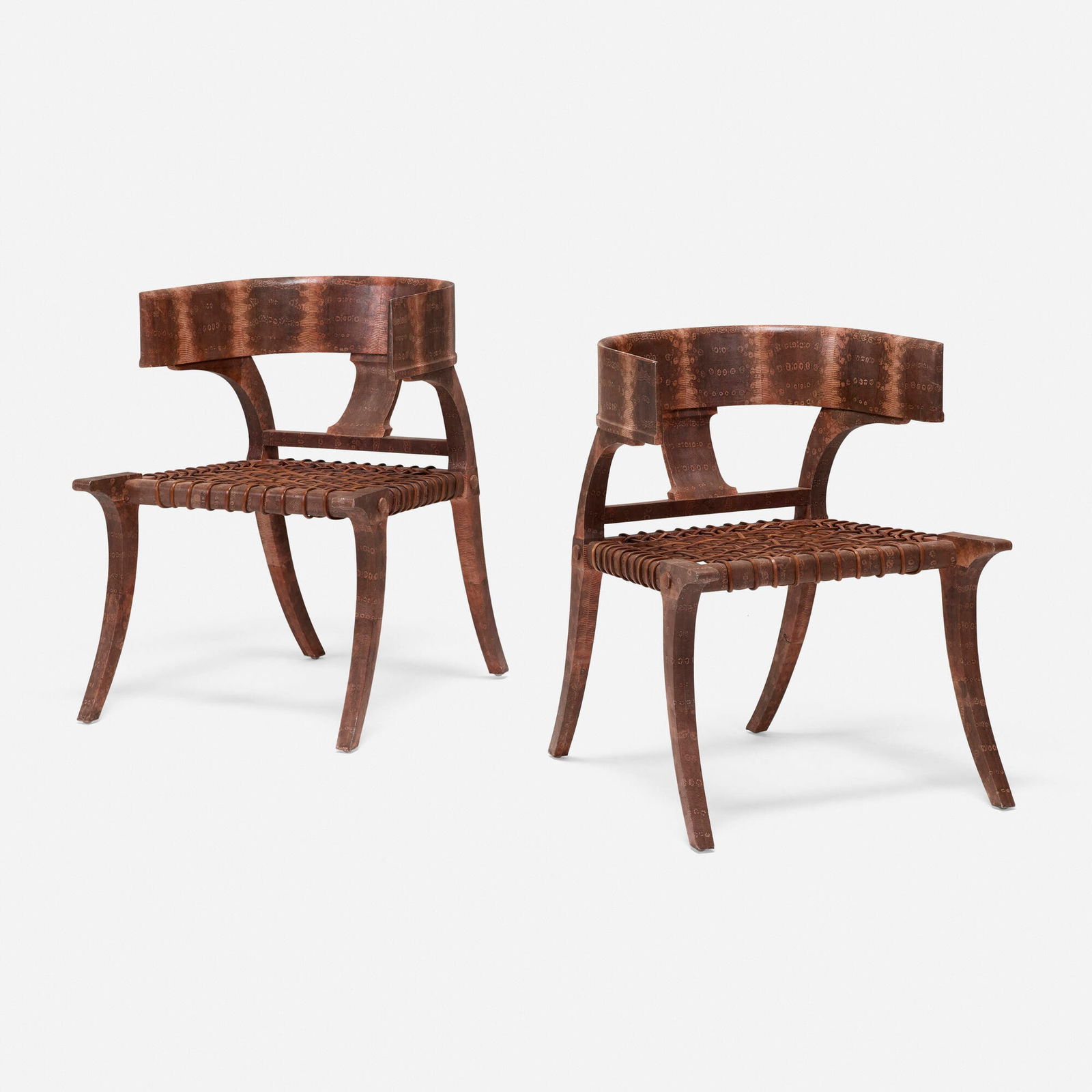 In the manner of Karl Springer, Chairs, pair (1 of 4)