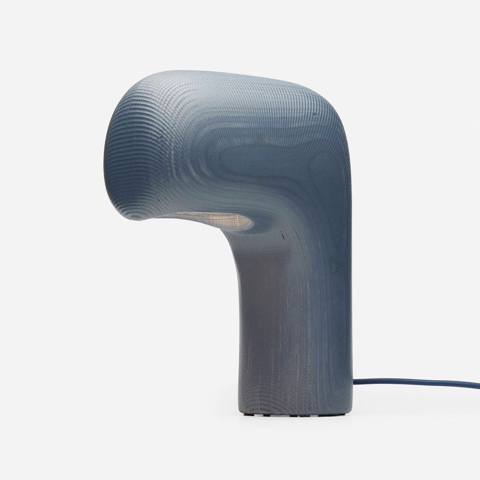 Daniel Arsham, Gazoo table lamp (Blue): Daniel Arsham Gazoo table lamp (Blue) USA, 2021 stained birch 13.5 h x 11 w x 5.5 d in (34 x 28 x 14 cm) This work is number 41 from the edition of 250. Provenance: Private Collection This work