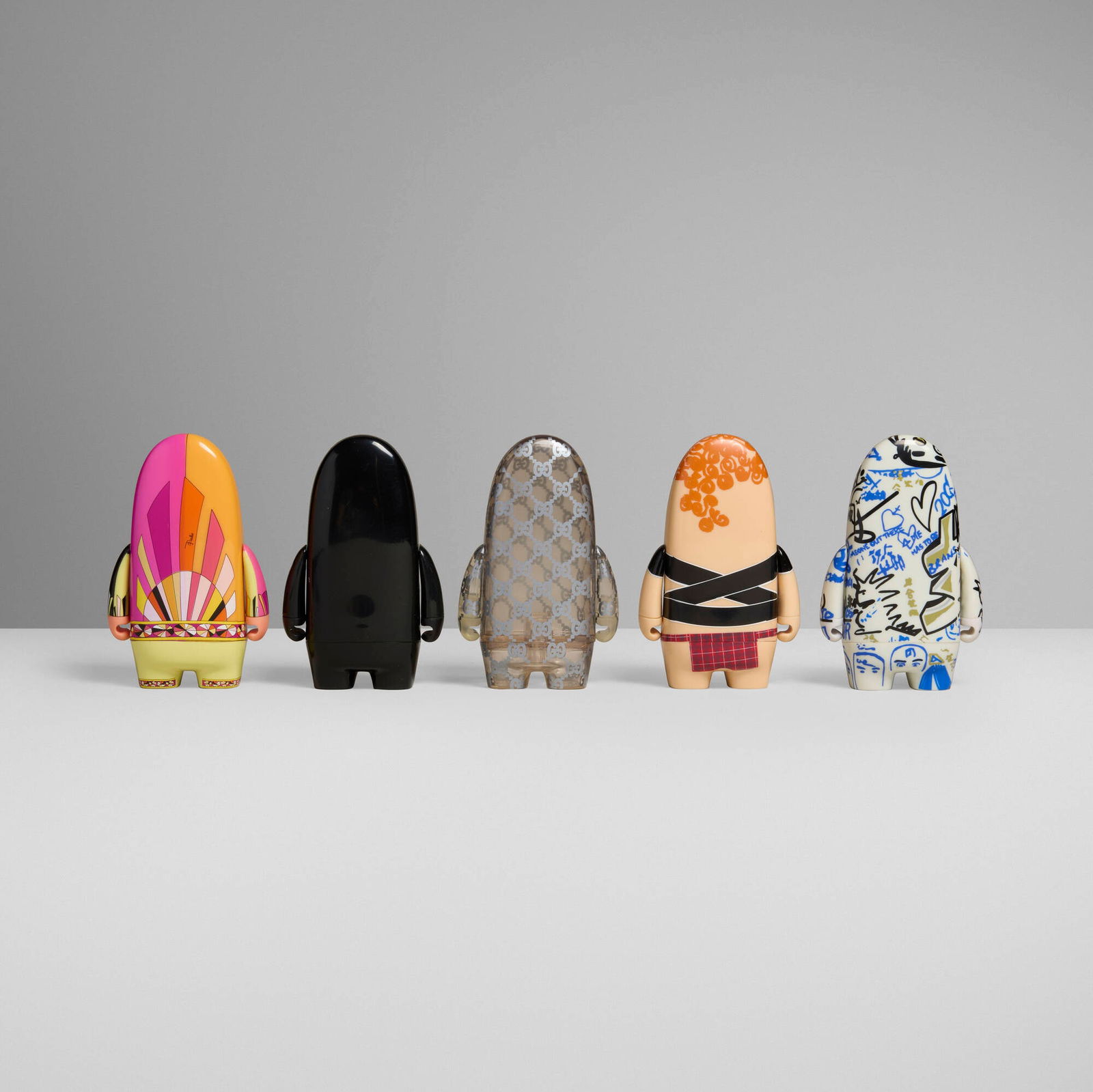 Visionaire X Kidrobot, Issue 45: More Toys (Yellow): Visionaire X Kidrobot Issue 45: More Toys (Yellow) 2005 plastic 4.5 h x 2.75 w x 1.375 d in (11 x 7 x 3 cm) Lot is comprised of five collector's toys produced in collaboration with designers