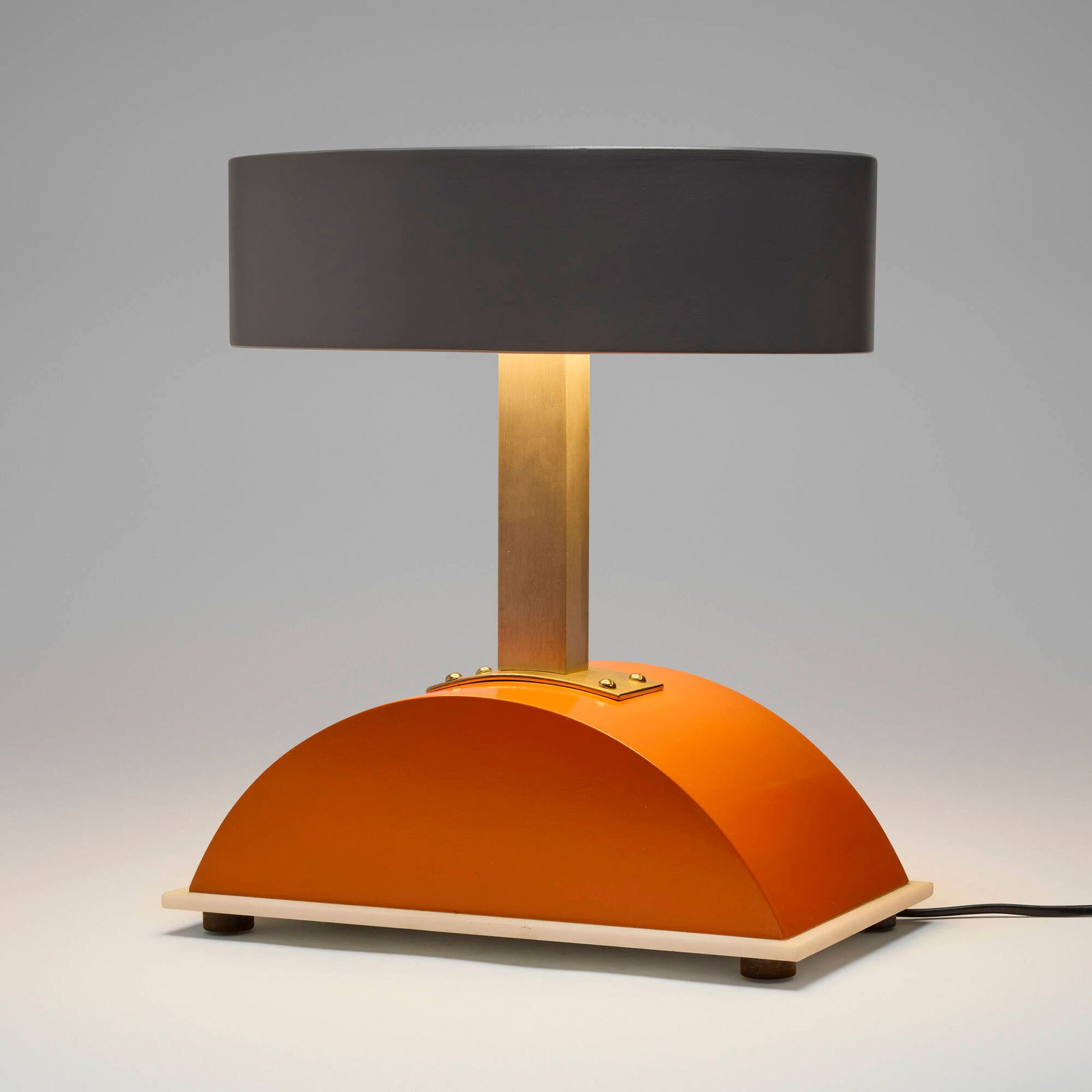 Garry Knox Bennett, STDBA #90 table lamp: Garry Knox Bennett STDBA #90 table lamp USA, 2014 lacquered wood, aluminum, acrylic, LED 14.75 h x 13.25 w x 8.5 d in (37 x 34 x 22 cm) Signed, titled and dated to underside 'GKB 014 STDBA #90'. 