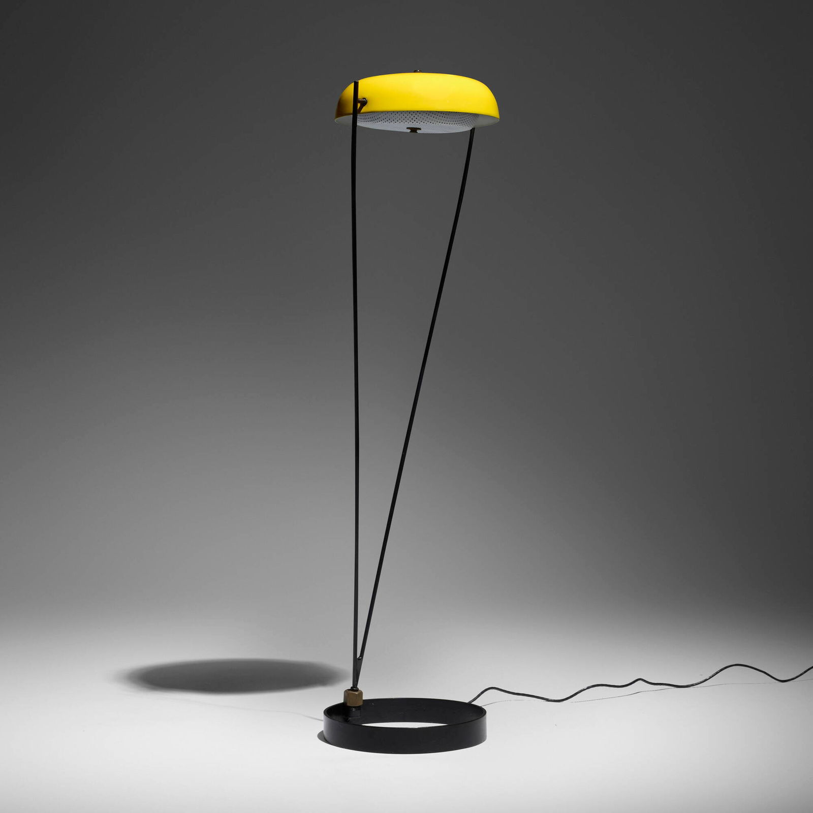 Ben Seibel, Floor lamp: Ben Seibel Floor lamp USA, c. 1950 lacquered aluminum and steel, brass, plastic 56 h x 15.5 w x 15 d in (142 x 39 x 38 cm) This work will ship from Chicago, Illinois.