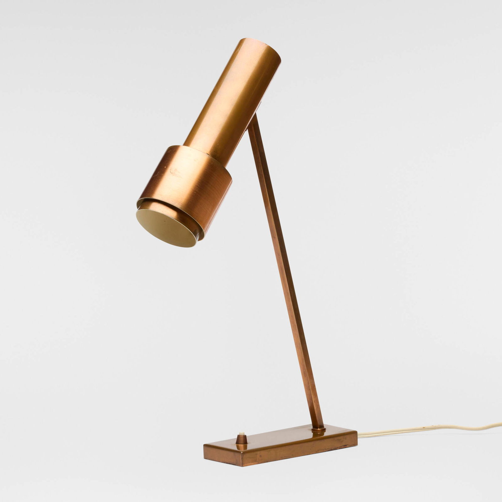 Modern, Desk lamp: Modern Desk lamp c. 1965 copper 17.75 h x 11 w x 3 d in (45 x 28 x 8 cm) This work will ship from Lambertville, New Jersey.