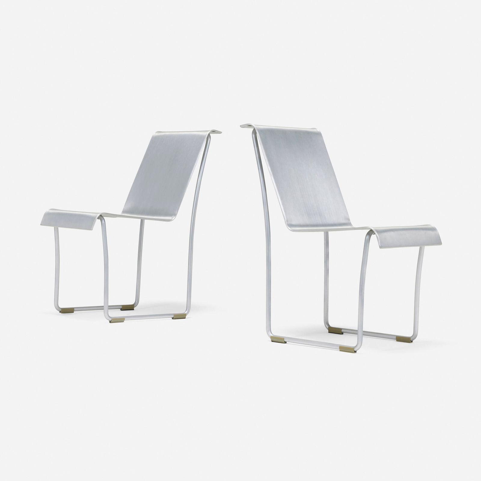 Frank Gehry, Superlight chairs, pair: Frank Gehry Superlight chairs, pair Emeco Canada/USA, 2004 brushed aluminum 32 h x 16.5 w x 22 d in (81 x 42 x 56 cm) Metal manufacturer's plaque to reverse of each example 'Emeco by Gehry'.