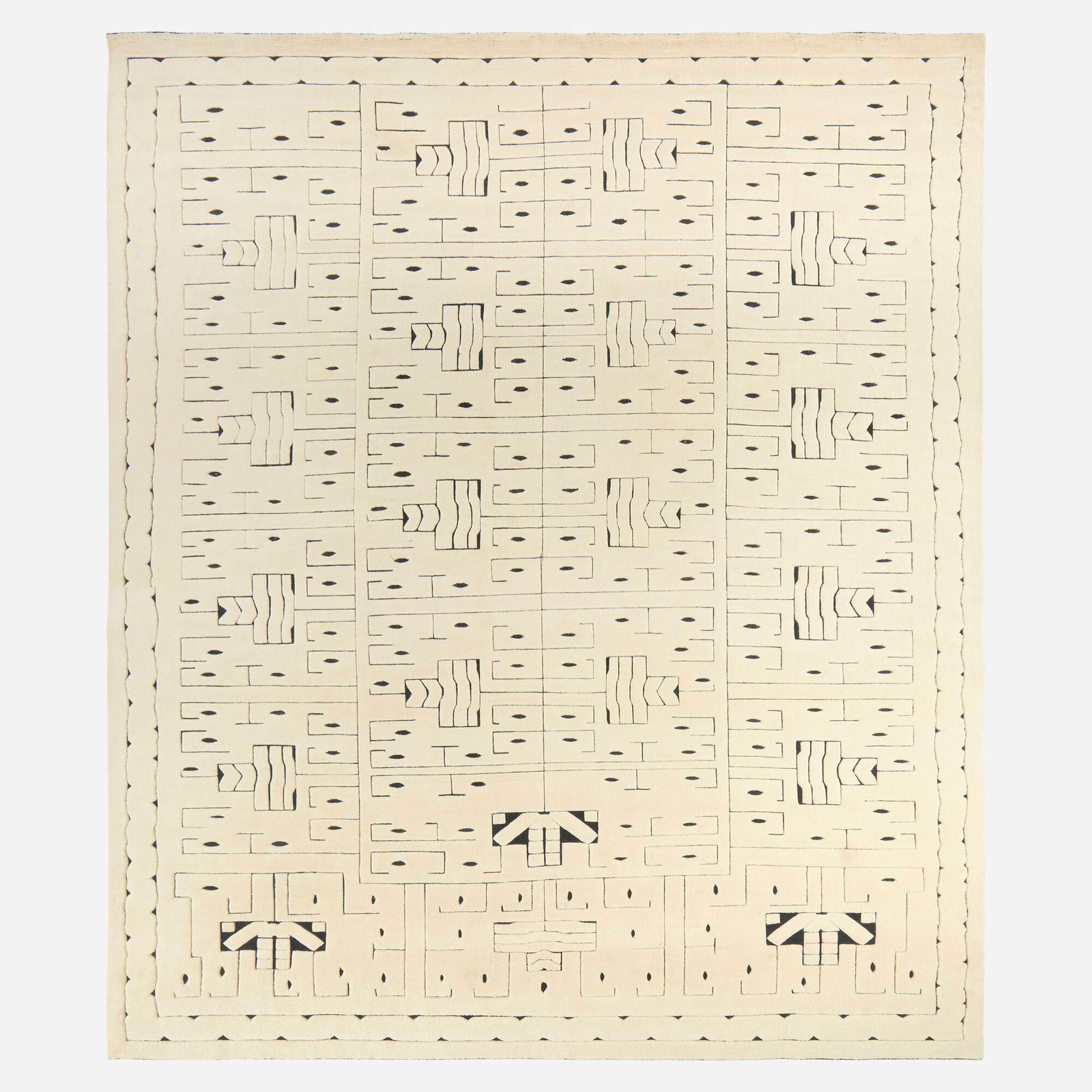 Doris Leslie Blau, Skvattram-style mixed-pile carpet: Doris Leslie Blau Skvattram-style mixed-pile carpet USA, 21st centuryhand-knotted wool 15' x 24'10" in (457 x 757 cm) This work will ship from Lambertville, New Jersey.