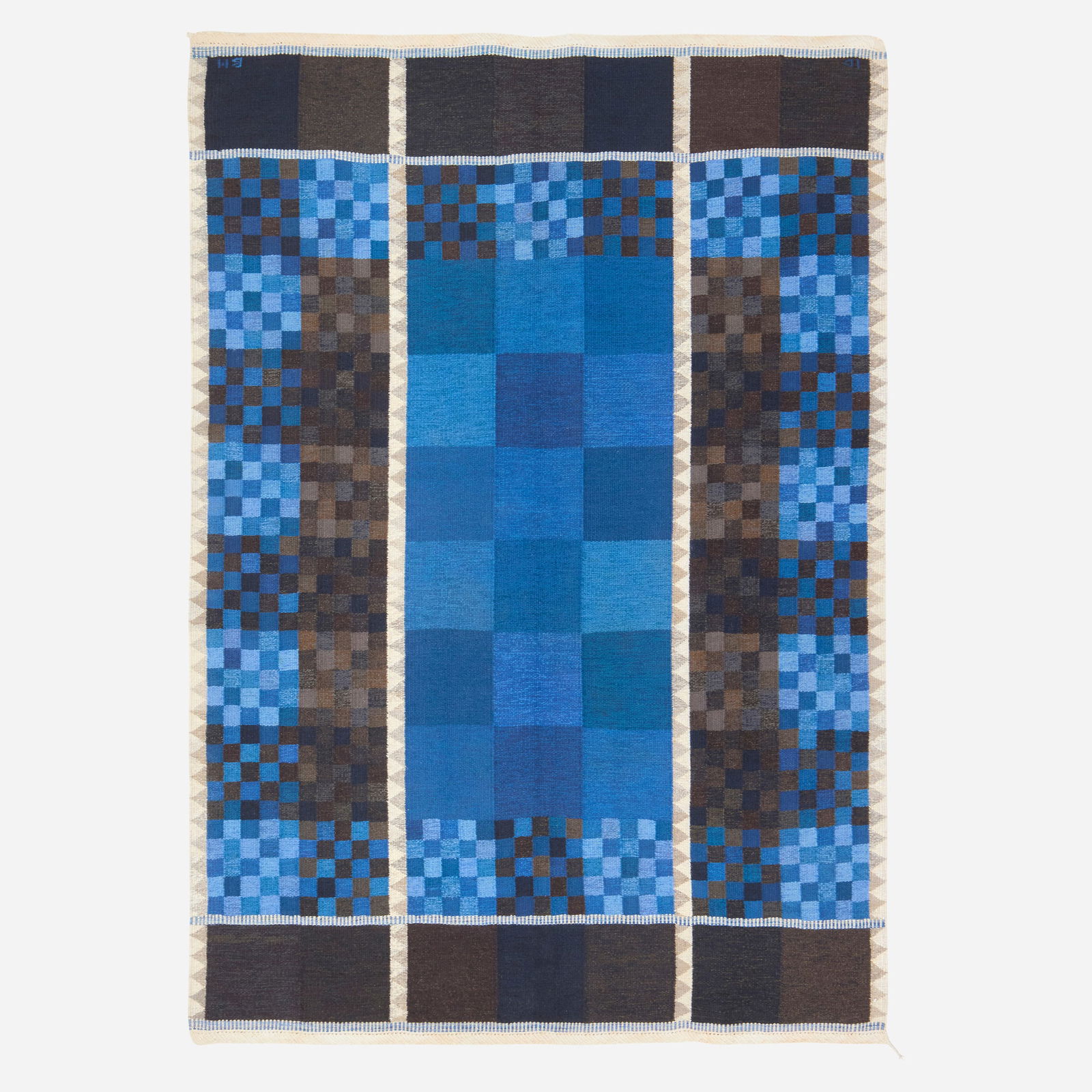 Ingrid Dessau, Bla rutor flatweave carpet (1 of 1)