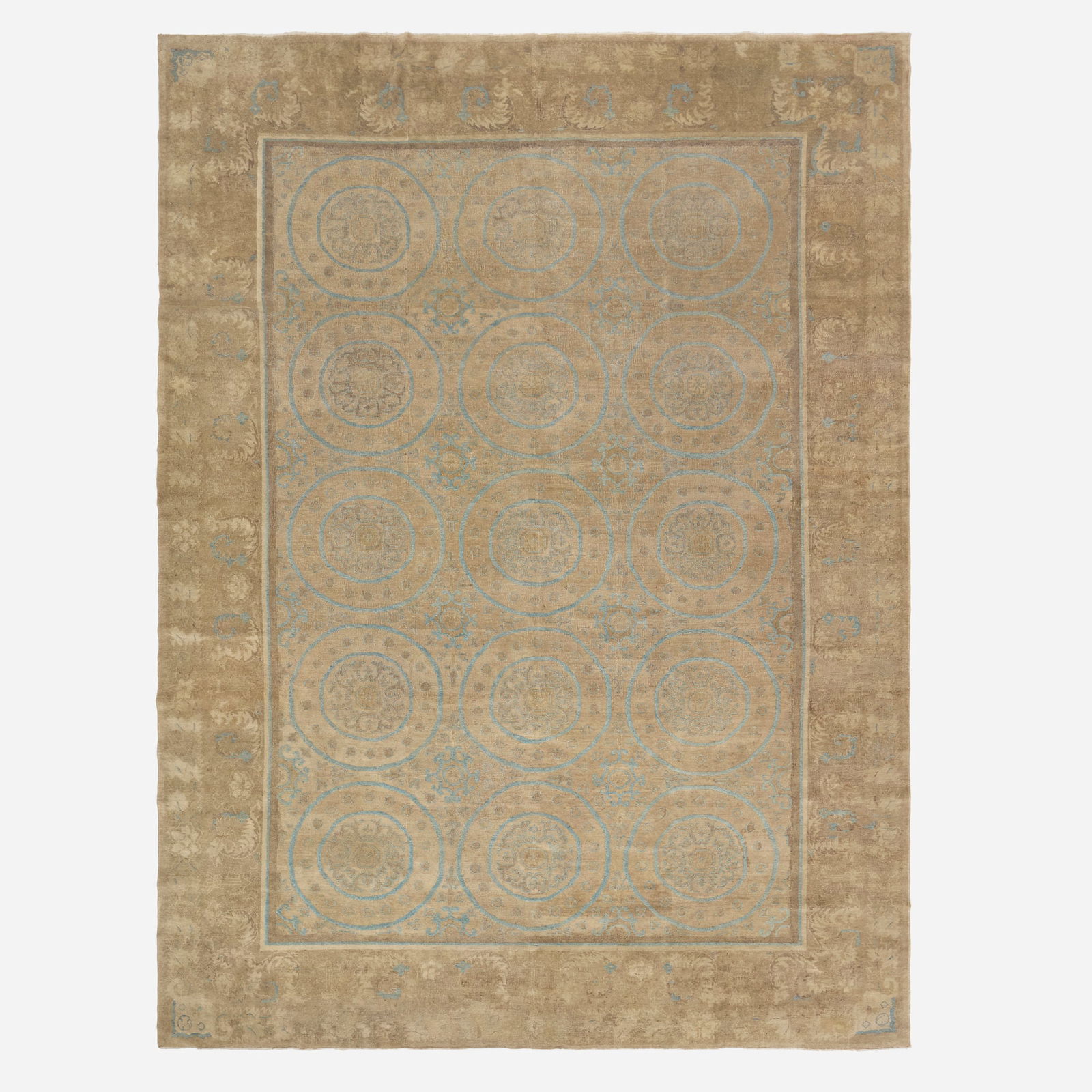 Chinese, Art Deco pile carpet: Chinese Art Deco pile carpet c. 1940 hand-knotted wool 10'4" x 13'9" in (315 x 419 cm) This work will ship from Lambertville, New Jersey.