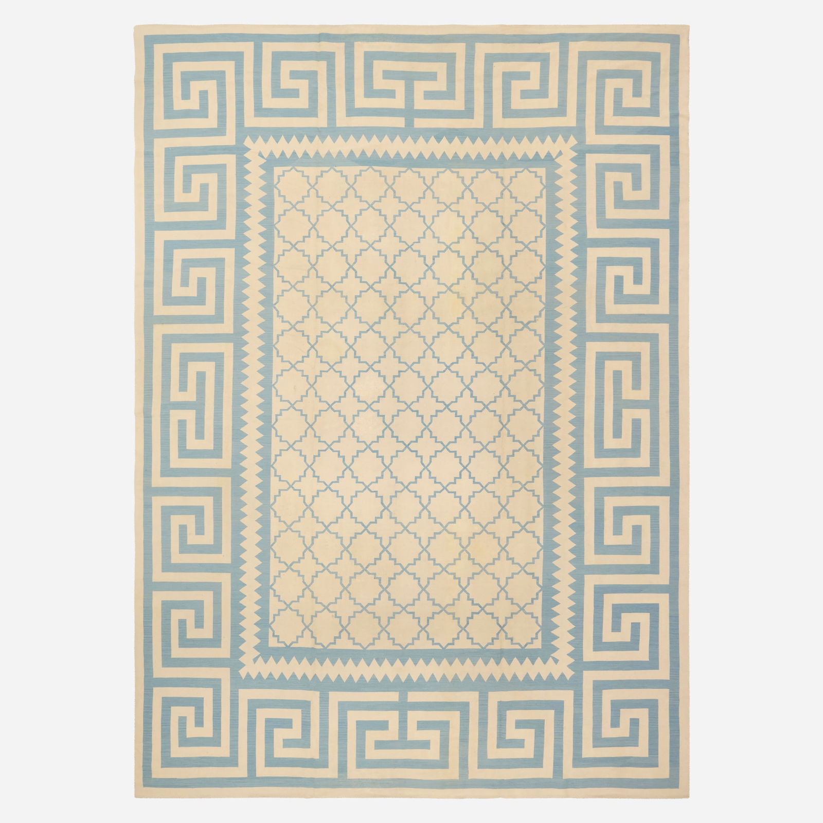 French, Aubusson flatweave carpet: French Aubusson flatweave carpet France, c. 1920 hand-woven wool 10'7" x 14'7" in (323 x 444 cm) This work will ship from Lambertville, New Jersey.