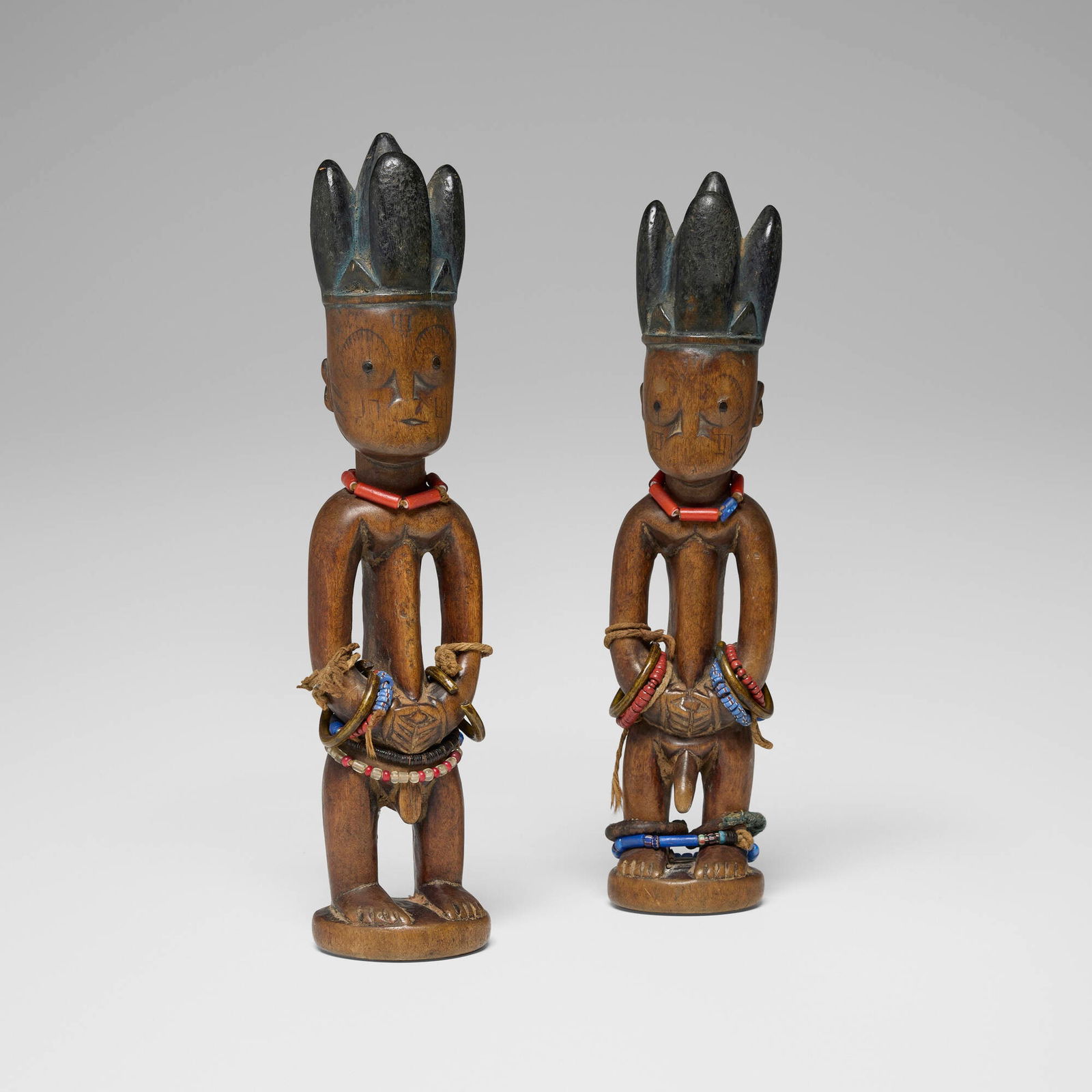 Yoruba, Ere Ibeji twin figures, pair (1 of 4)