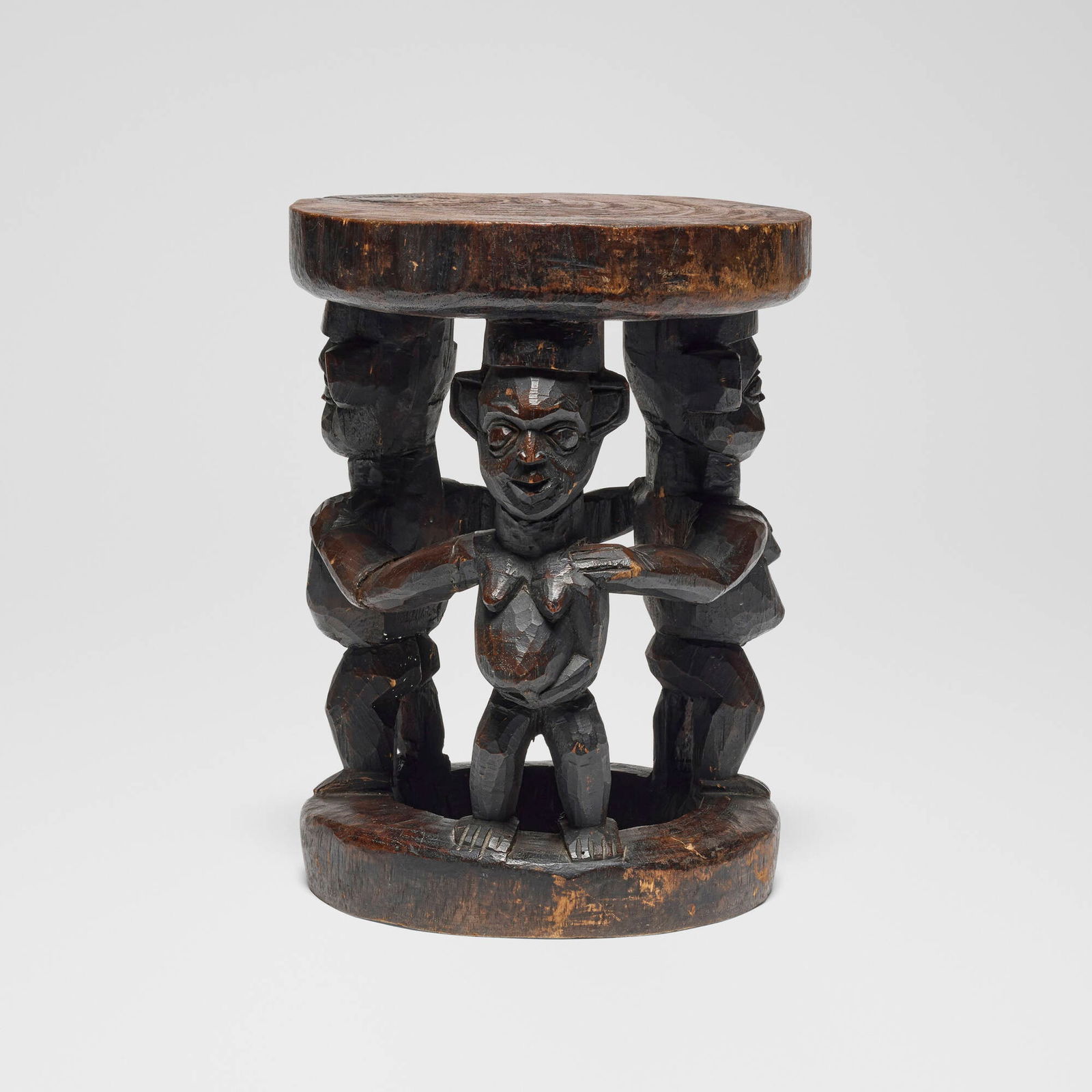 Bamileke, Stool: Bamileke Stool Cameroon, 20th century carved wood 15.25 h x 11.5 dia in (39 x 29 cm) This work will ship from Los Angeles, California.