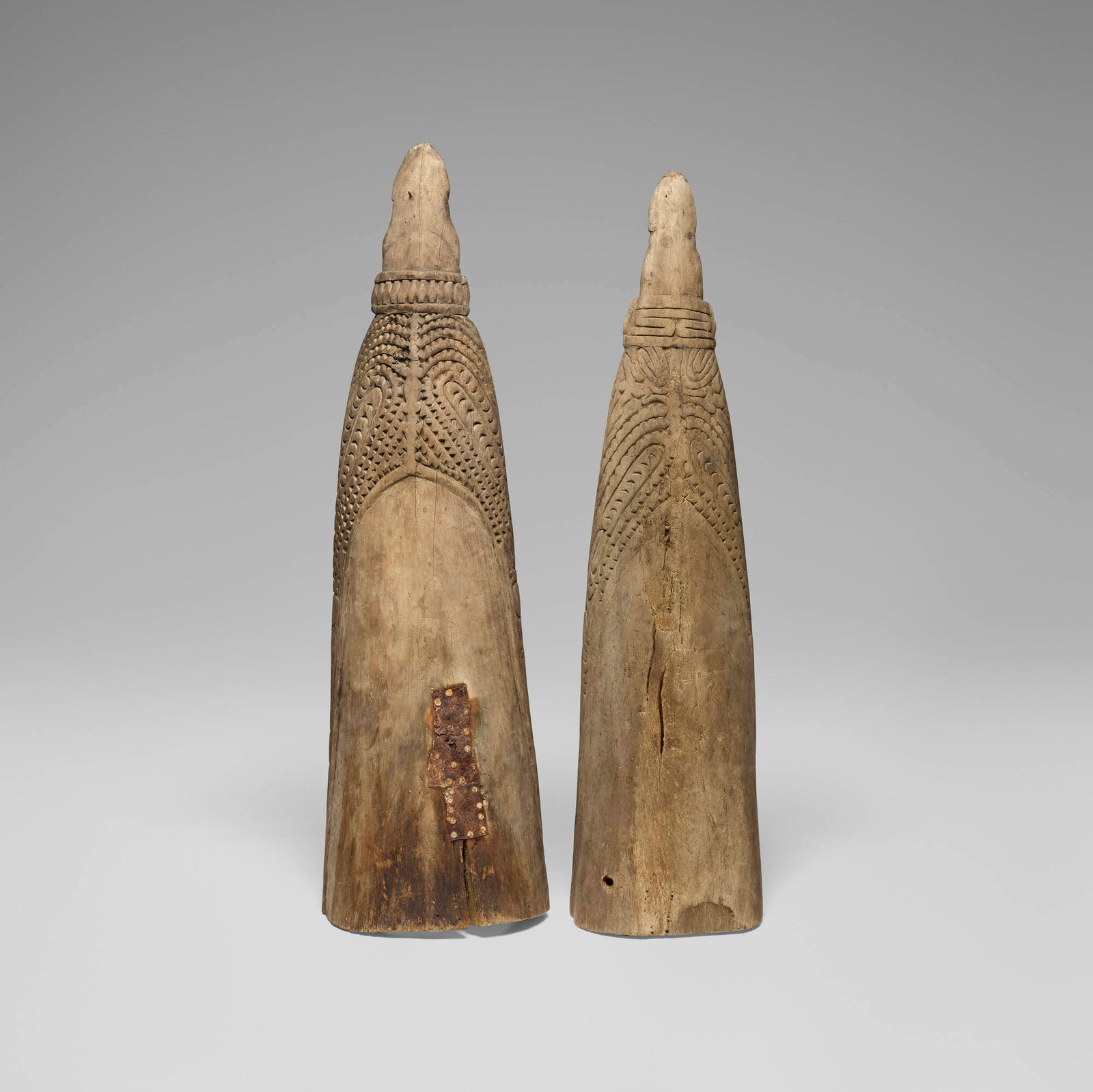 Ramu River, Canoe prows, pair - 3