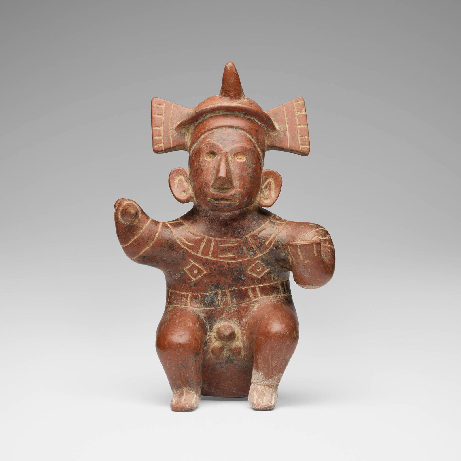 Colima, Seated shaman spouted vessel (1 of 4)