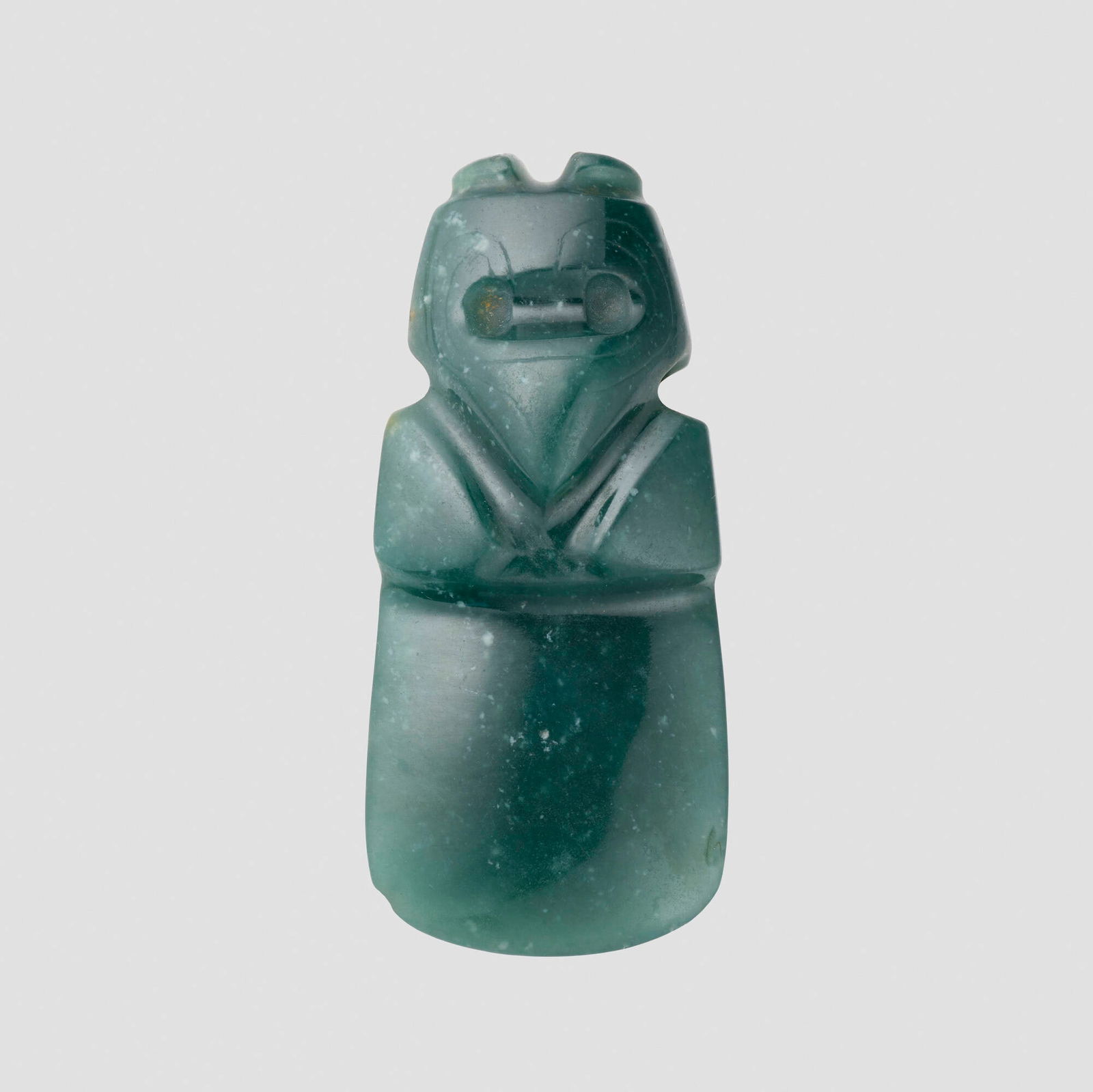 Costa Rica, Bird pendant: Costa Rica Bird pendant 600-900 CE jade 2.875 h x 1.25 w x 0.75 d in (7 x 3 x 2 cm) Provenance: Andre Emmerich Gallery, New York | Private Collection Literature: Pre-Columbian Jade from Costa