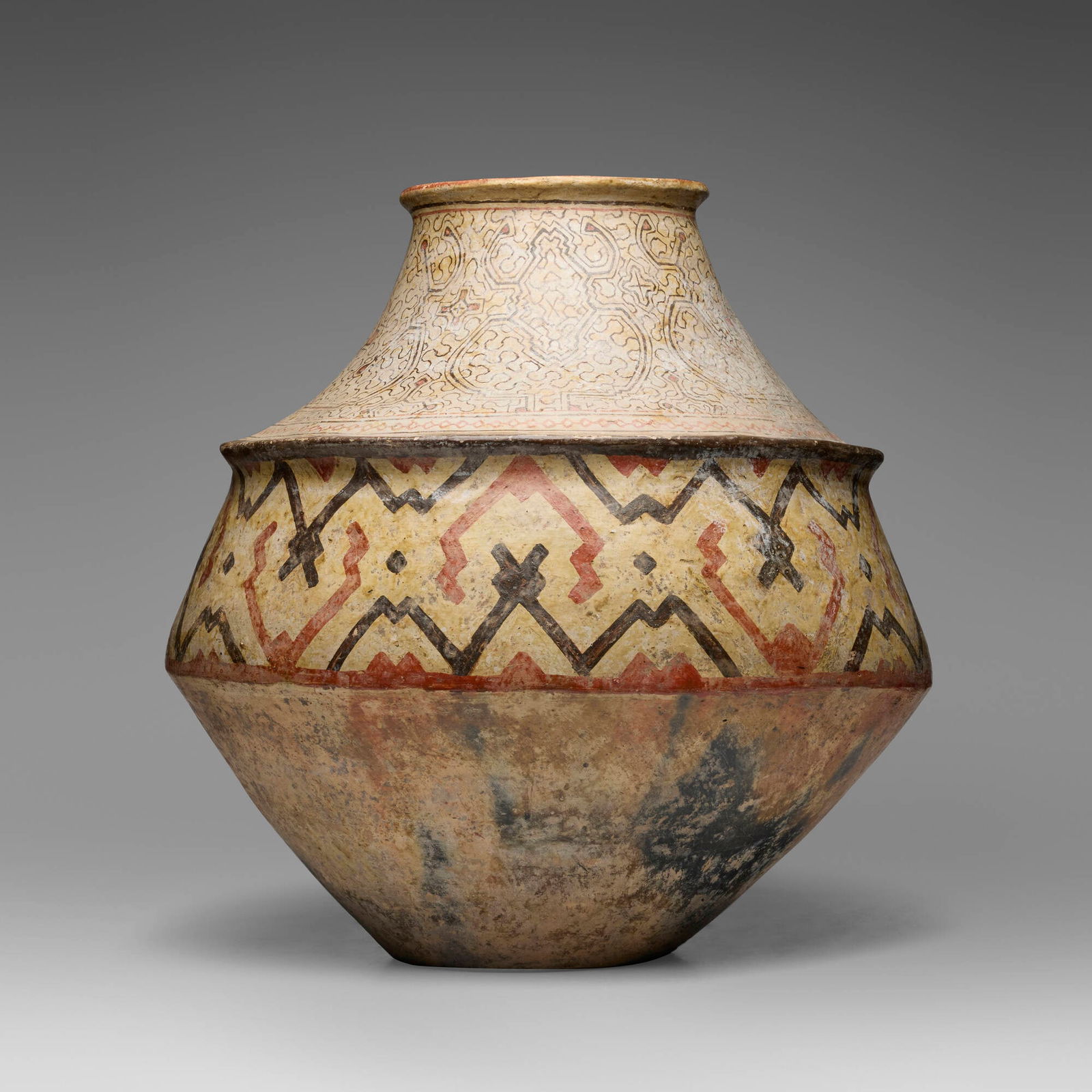 Shipibo-Conibo, Chomo (beer vessel): Shipibo-Conibo Chomo (beer vessel) Peruslip-decorated earthenware 26 h x 24 dia in (66 x 61 cm) This work will ship from Lambertville, New Jersey.