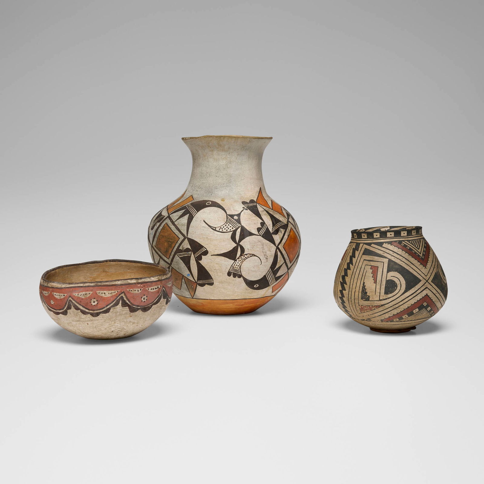 Southwestern Pueblo, Collection of three vessels (1 of 4)