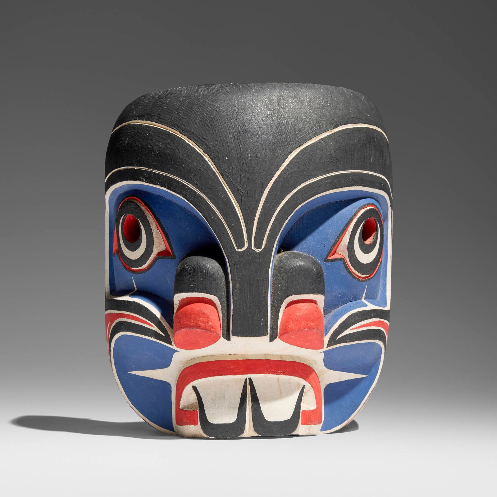 Alex Hunt, Man from Sea mask: Alex Hunt Man from Sea mask Kwakwaka'wakw (Kwakiutl/Kwagiulth), 1980carved and painted cedar 9 h x 8 w x 7 d in (23 x 20 x 18 cm) Signed, dated and inscribed to reverse 'Alex Hunt Kwakiutl Man