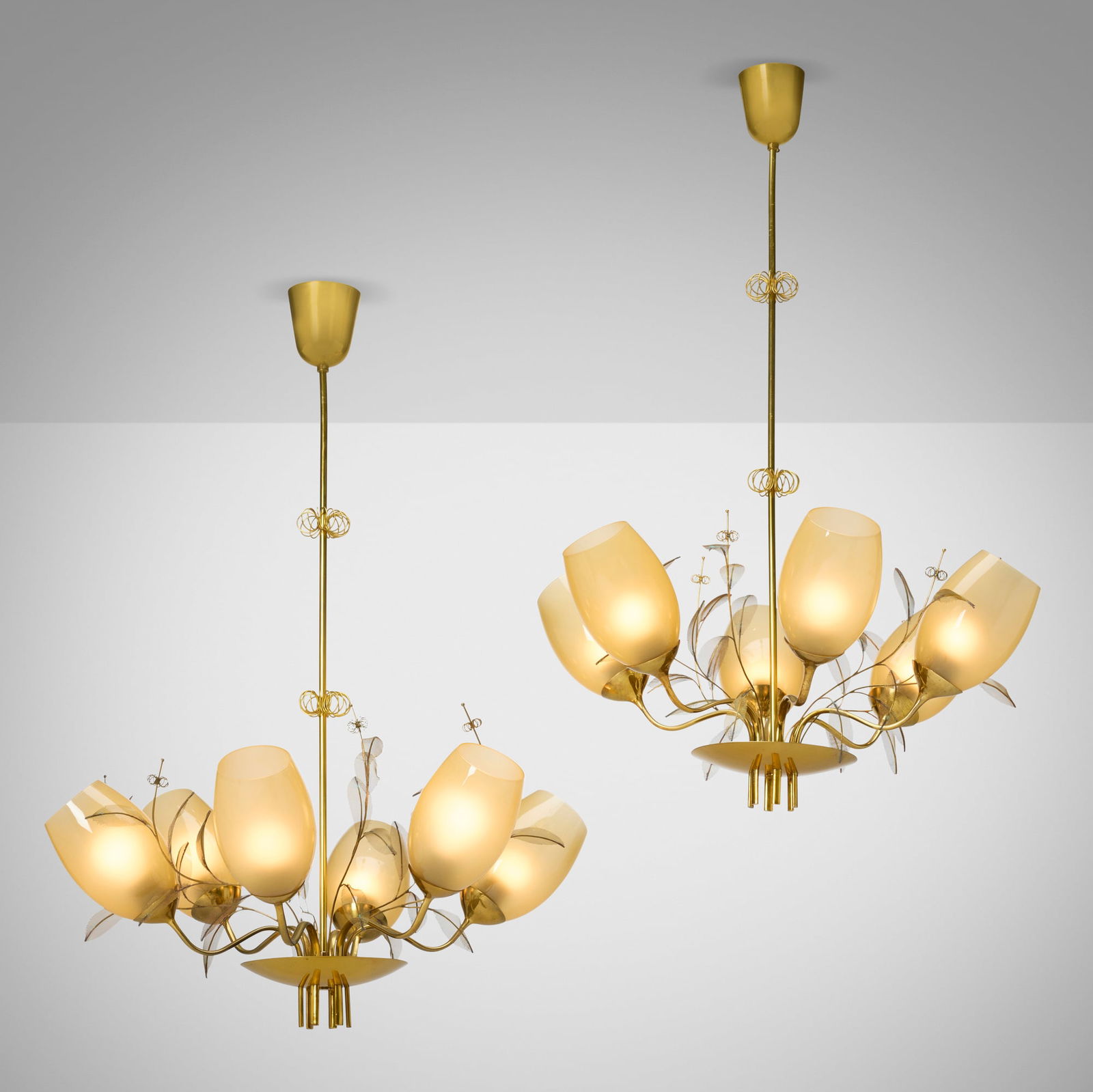 Paavo Tynell, Chandeliers model 9029/6, pair - 2