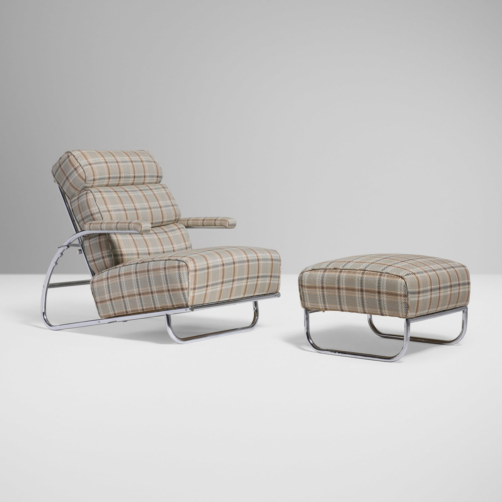 Gilbert Rohde, Adjustable lounge chair and ottoman (1 of 5)