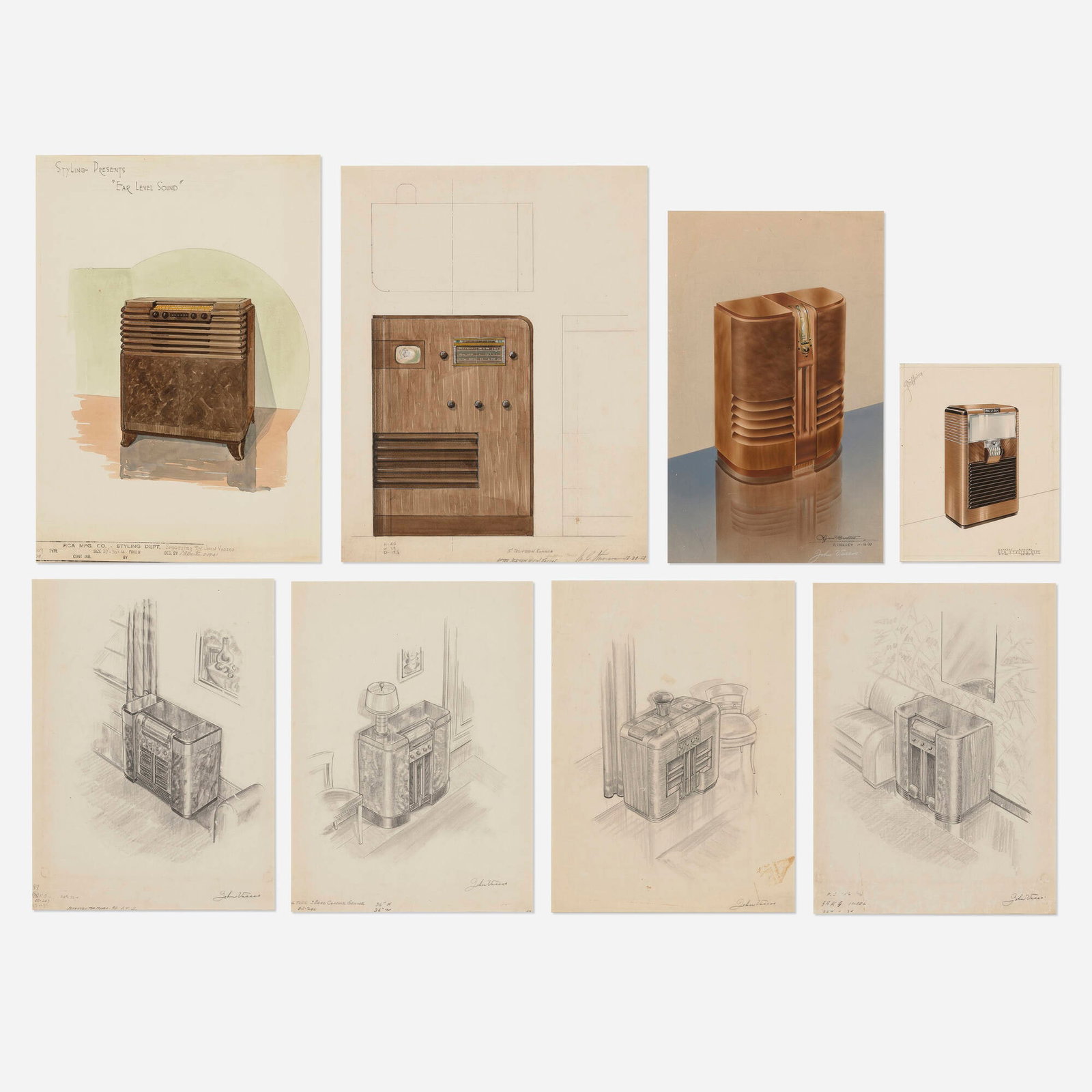 John Vassos, Radio concept renderings (eight works) (1 of 3)