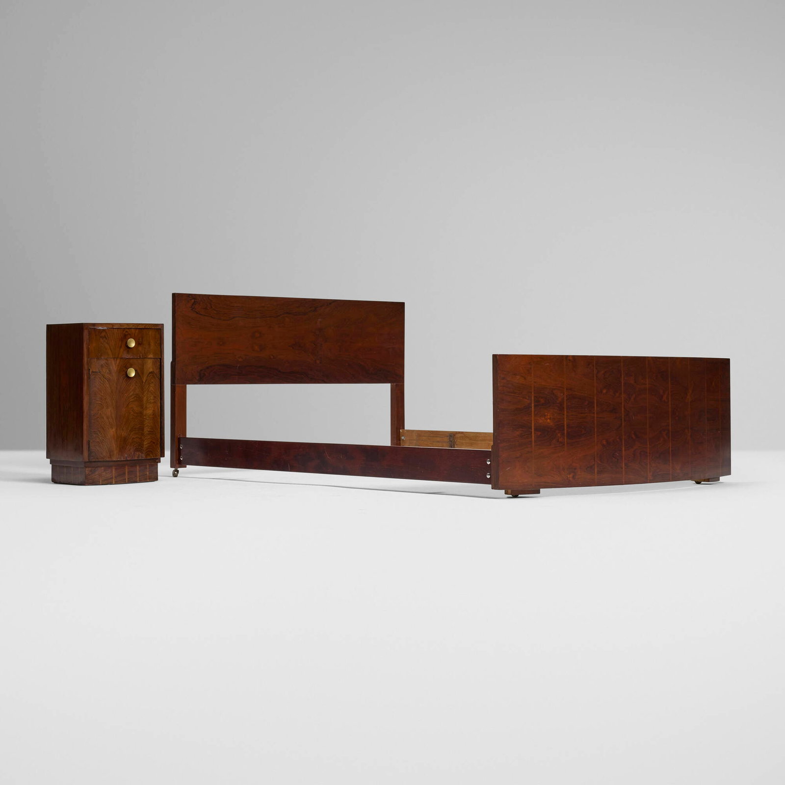 Gilbert Rohde, No. 3770 Group full-size bedframe and nightstand (1 of 7)