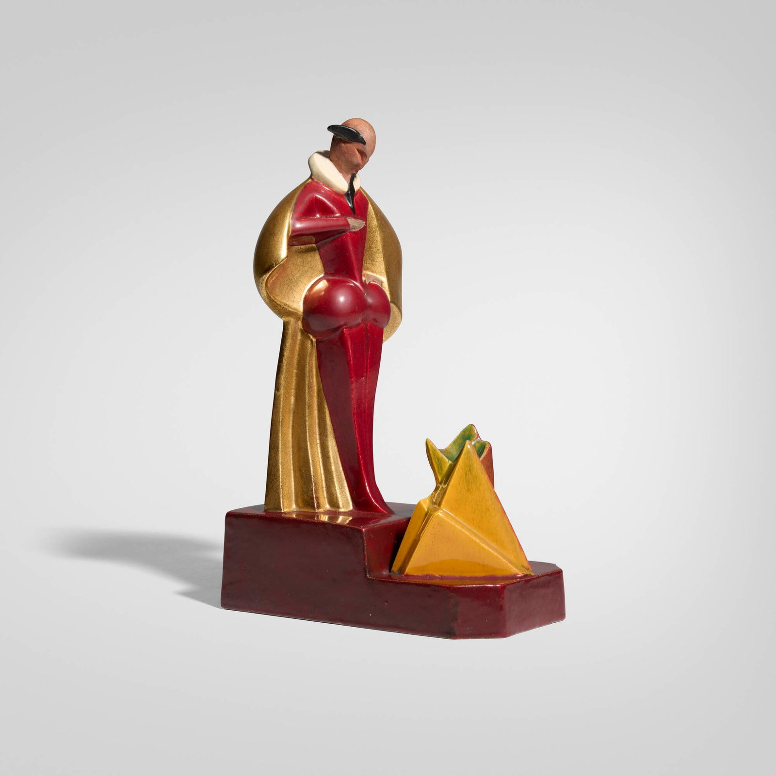 Robj, Mephisto table lamp: Robj Mephisto table lamp France, c. 1925glazed stoneware 12 h x 7.5 w x 4.25 d in (30 x 19 x 11 cm) Impressed manufacturer's mark to underside 'Robj Paris Made in France'.