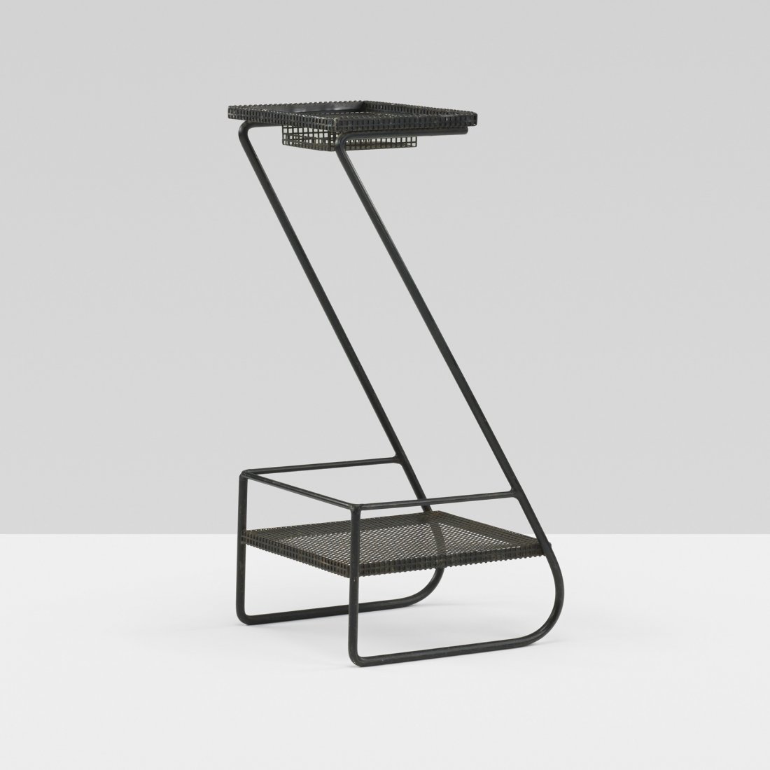 Mathieu Matégot occasional table: Mathieu Matégot occasional table Atelier Matégot France, c. 1955 enameled steel 11.5 w x 12 d x 26.5 h inches Provenance: Private European collection