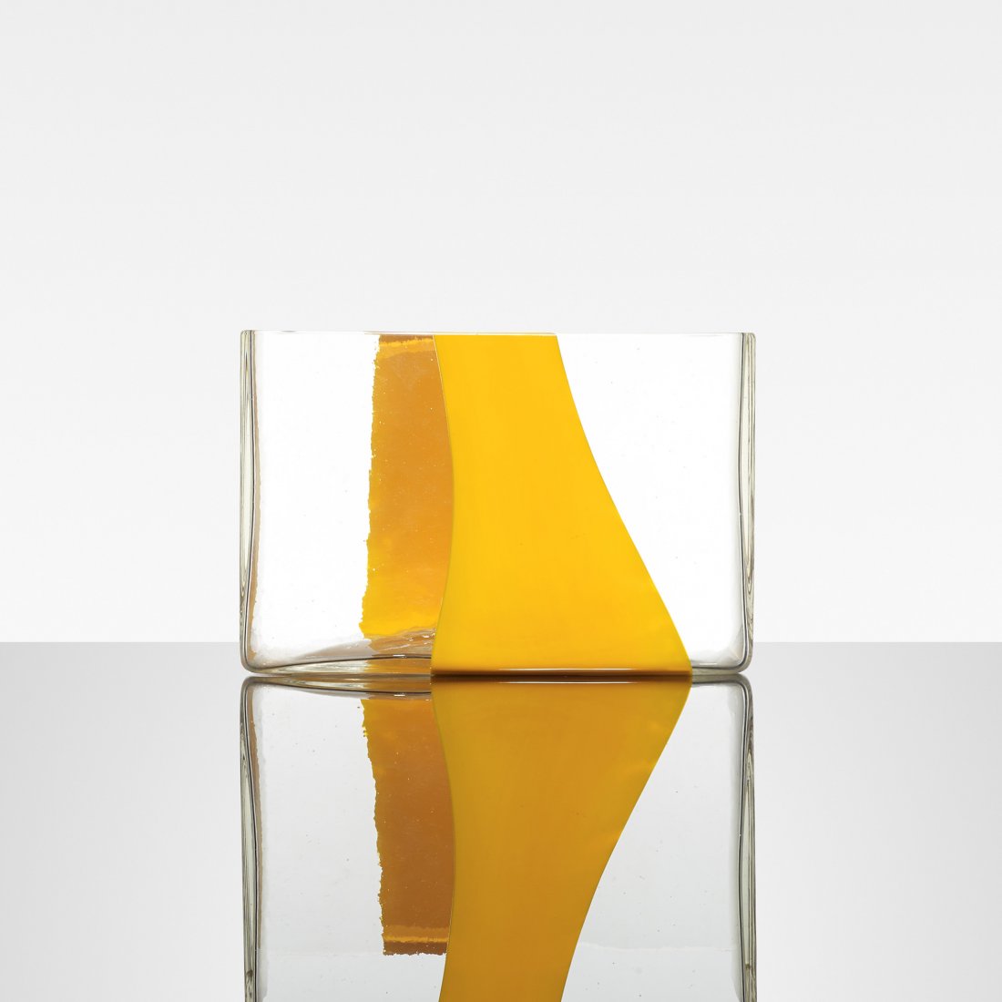 Ludovico Diaz de Santillana vase: Ludovico Diaz de Santillana vase for Pierre Cardin Venini Italy, 1969 7.25 w x 7.25 d x 4.75 h inches Signed with incised manufacturer's mark to underside: [Venini Pierre Cardin]. Literature: Venini C