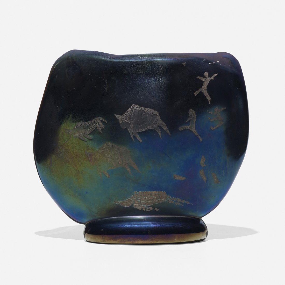 Ermanno Nason vase: Ermanno Nason vase Cenedese Italy, 1960 glass with carved decoration 11 w x 4.75 d x 8.75 h inches Literature: Fragili e Supremamente Inutili, Figliola, pg. 18 illustrates similiar form