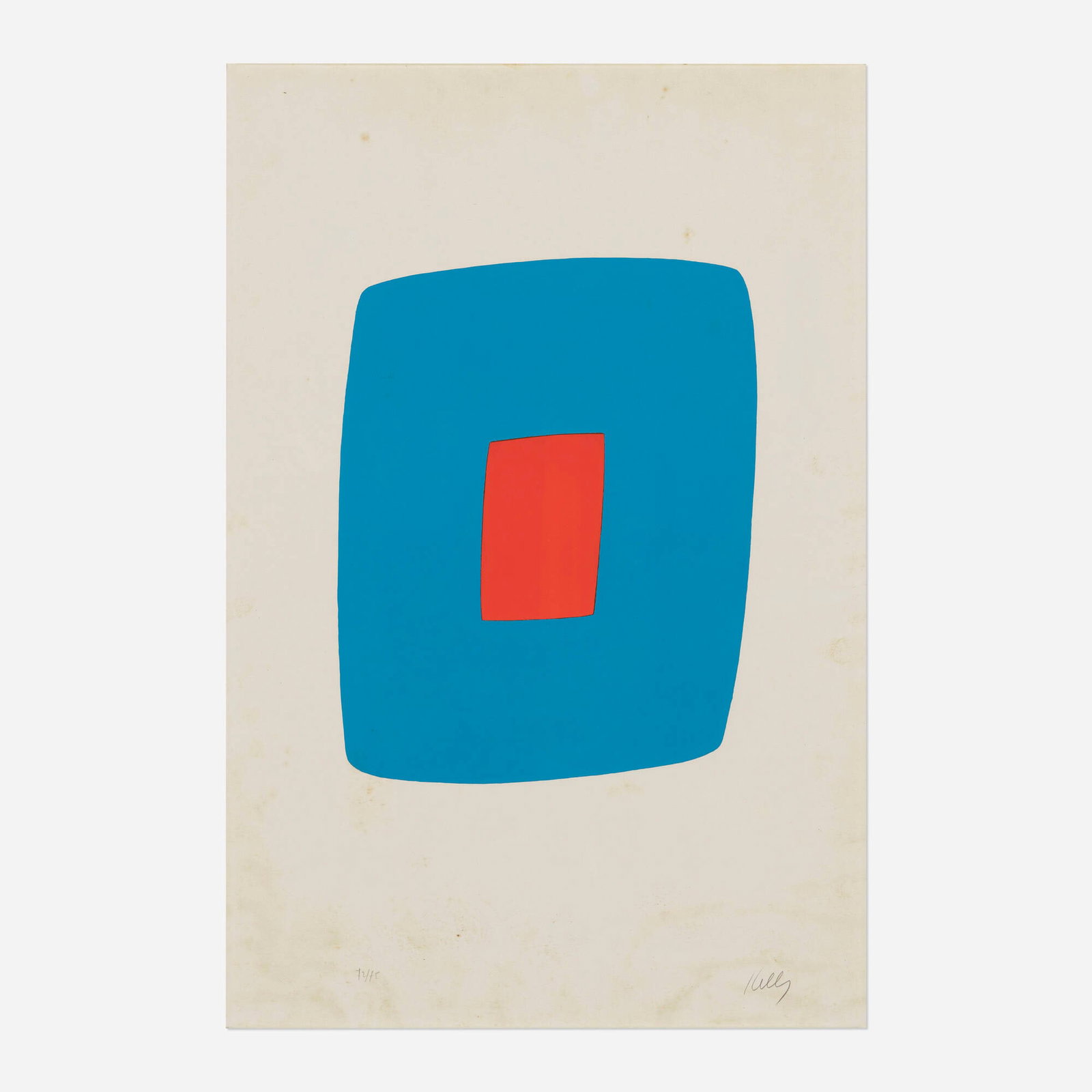 Ellsworth Kelly, Light Blue with Orange (from Suite of Twenty-Seven Color Lithographs) (1 of 4)