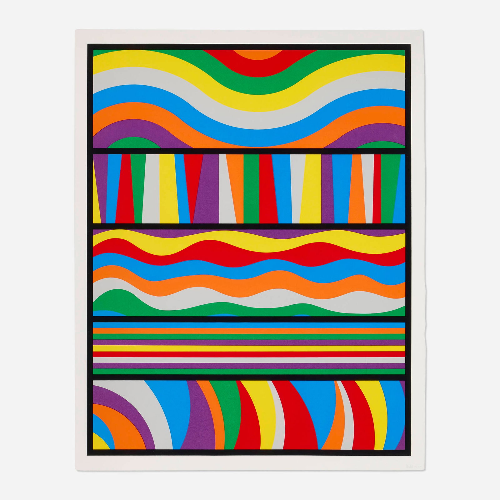 Sol LeWitt, Lincoln Center Print: Sol LeWitt Lincoln Center Print 1998screenprint in colors on Somerset image: 35.5 h x 28 w in (90 x 71 cm) sheet: 38 h x 30.25 w in (97 x 77 cm) Signed and numbered to lower edge 'LeWitt 44