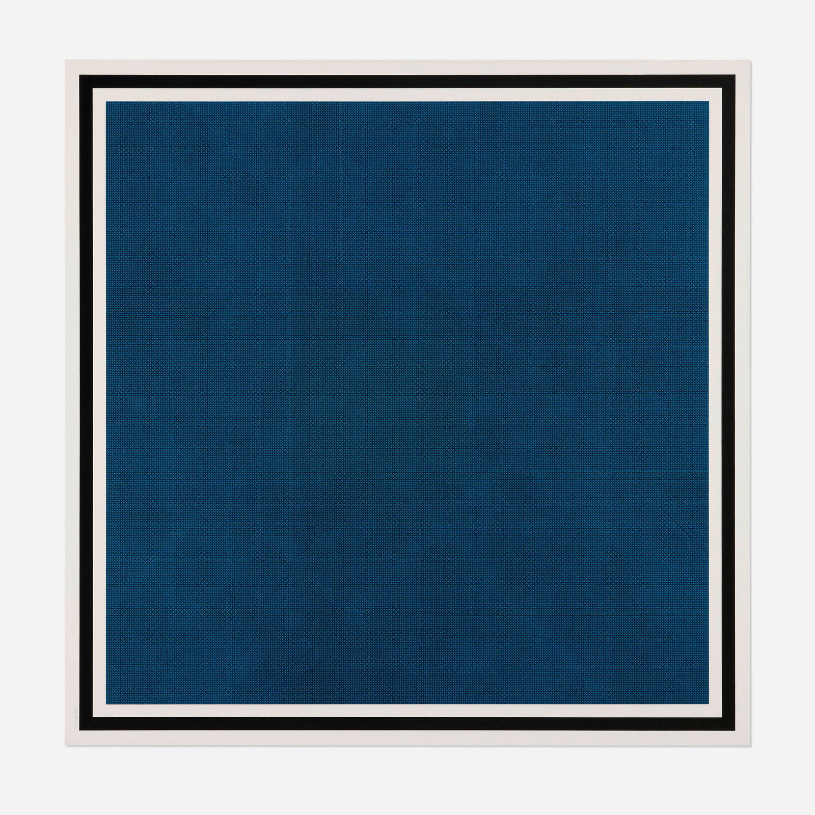 Sol LeWitt, Colors with Lines in Four Directions, Within a Black Border (Blue): Sol LeWitt Colors with Lines in Four Directions, Within a Black Border (Blue) (from the 4 x 4 x 4 series) 1990screenprint in colors on Somerset Textured, 300 Gram image: 45.625 h x 45.625 w in (116 x