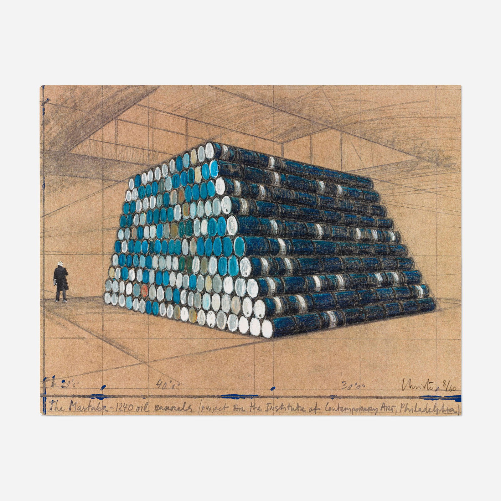 Christo, The Mastaba - 1240 Oil Barrels (Project for the Institute of Contemporary Art) (1 of 3)
