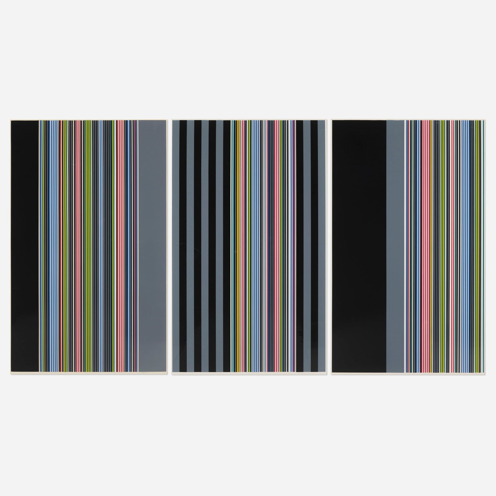 Gene Davis, Black Watch Series I; Black Watch Series II; Black Watch Series III (three works) (1 of 3)