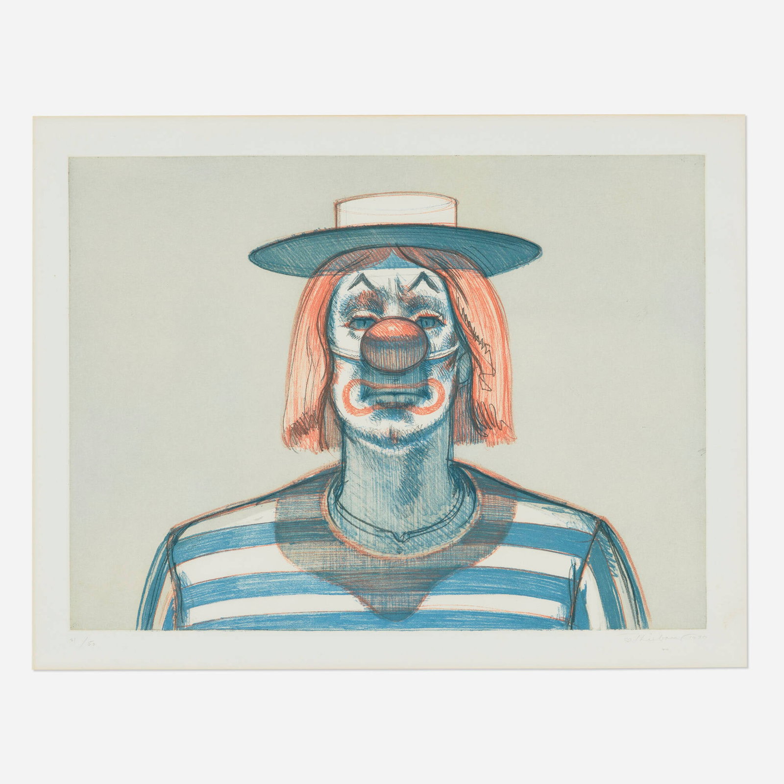 Wayne Thiebaud, Clown (from the Recent Etchings I portfolio) (1 of 4)
