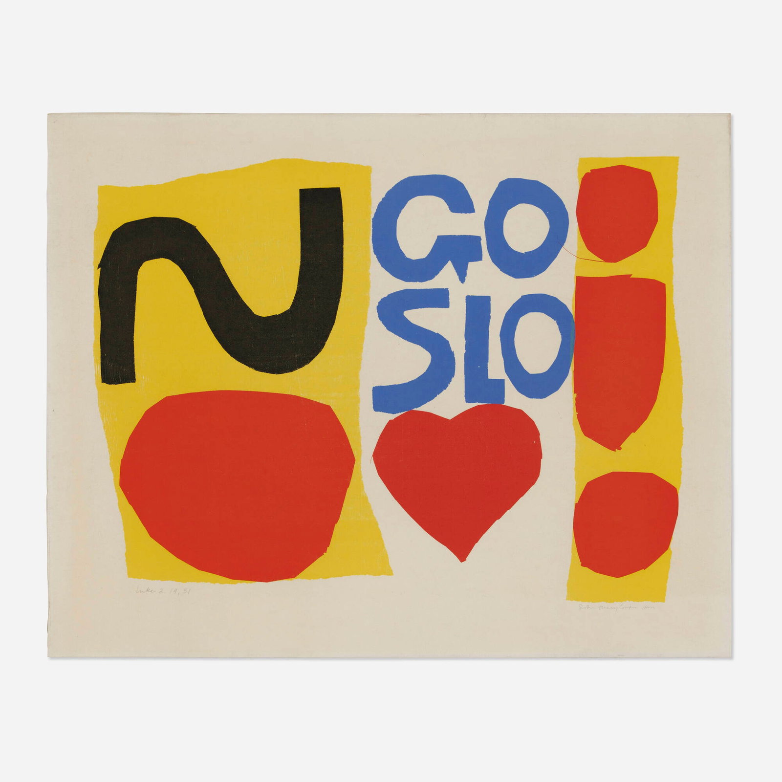 Corita Kent (Sister Mary Corita), luke 2.14, 51 (1 of 3)