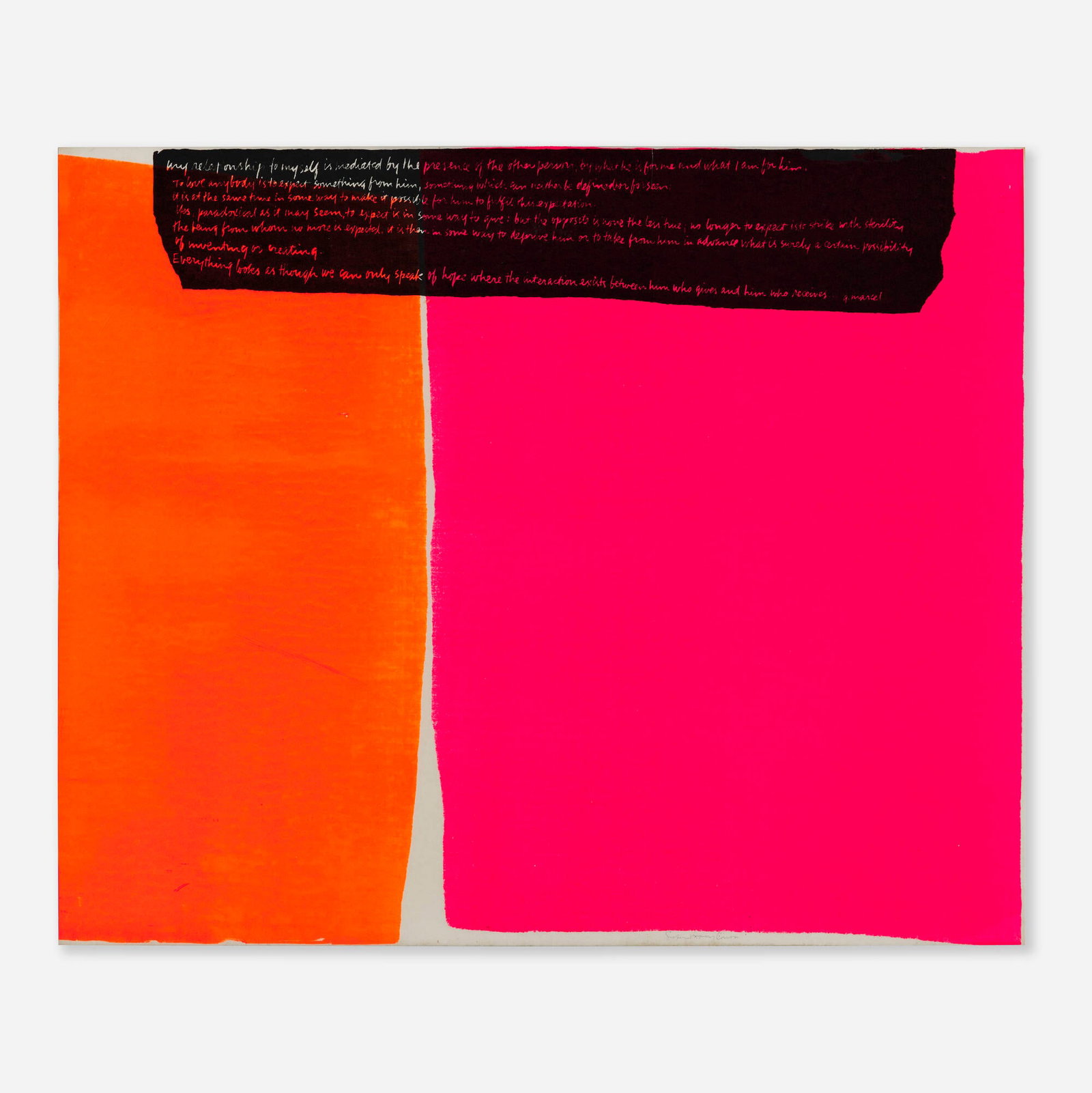 Corita Kent (Sister Mary Corita), only speak of hope: Corita Kent (Sister Mary Corita) only speak of hope 1965screenprint in colors 28.75 h x 35 w in (73 x 89 cm) Signed to lower right edge 'Sister Mary Corita'. This work is from the edition of 1