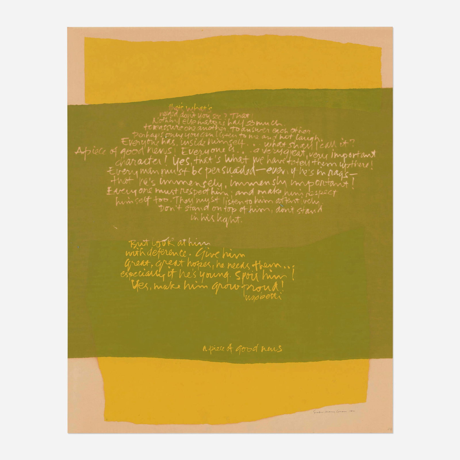 Corita Kent (Sister Mary Corita), a piece of good news #2 (1 of 4)