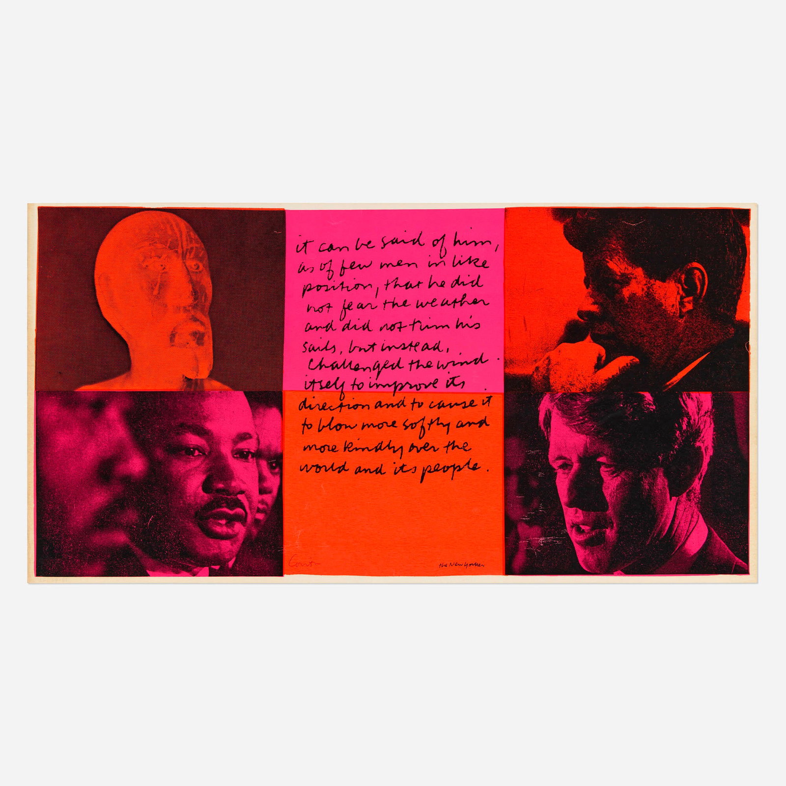 Corita Kent (Sister Mary Corita), it can be said of them: Corita Kent (Sister Mary Corita) it can be said of them 1969 screenprint in colors image: 11.625 h x 22.625 w in (30 x 57 cm) sheet: 12 h x 23.125 w in (30 x 59 cm) Signed to lower edge 'Corita'.