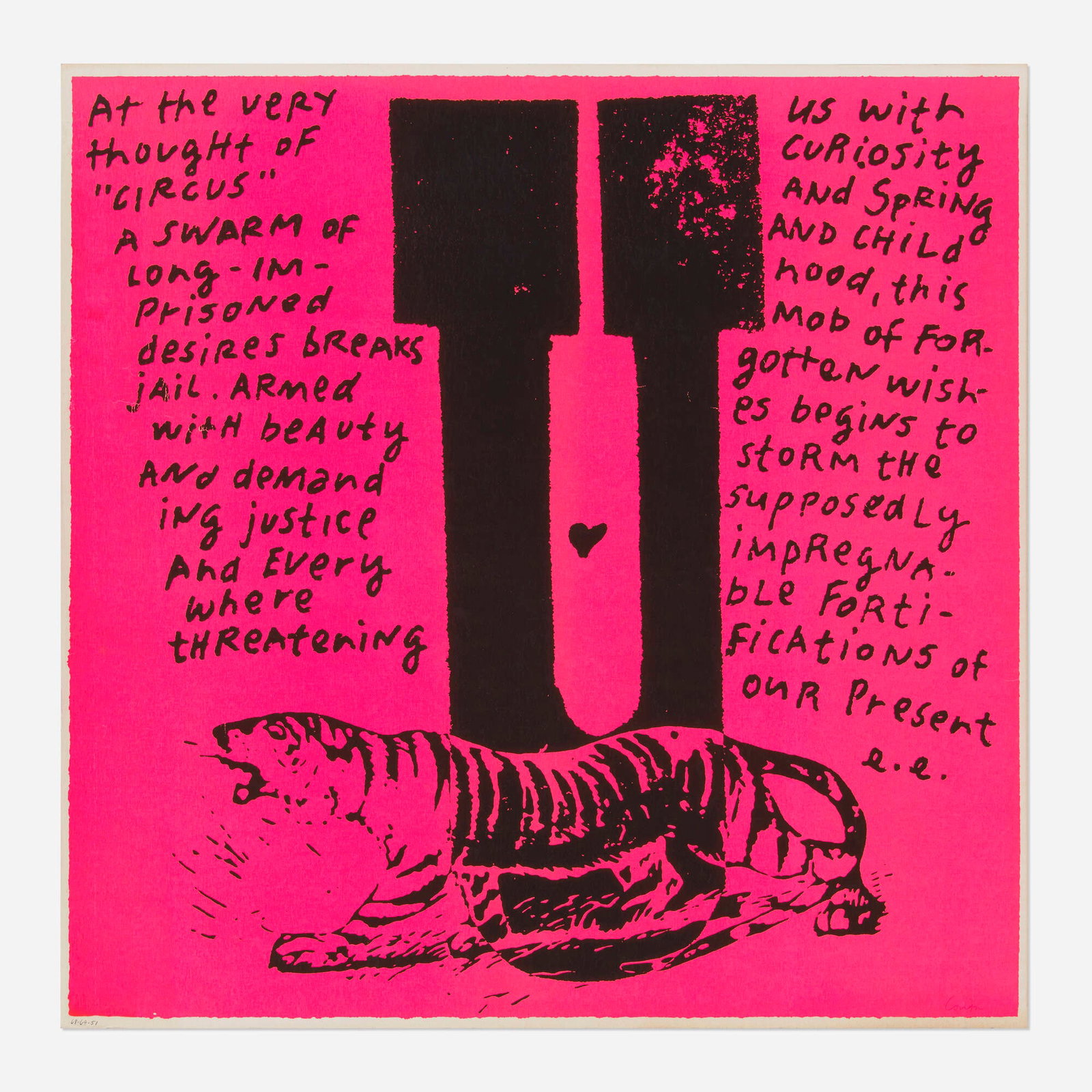 Corita Kent (Sister Mary Corita), U u are a tiger (from the circus alphabet series) (1 of 3)