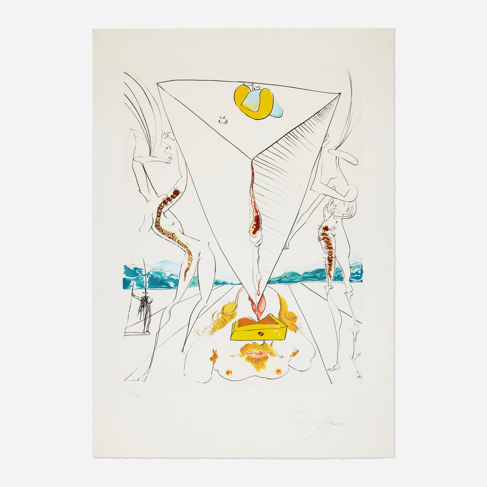 Salvador Dali, Philosophe ecrase par le cosmos from La Conquete du Cosmos I (1 of 3)