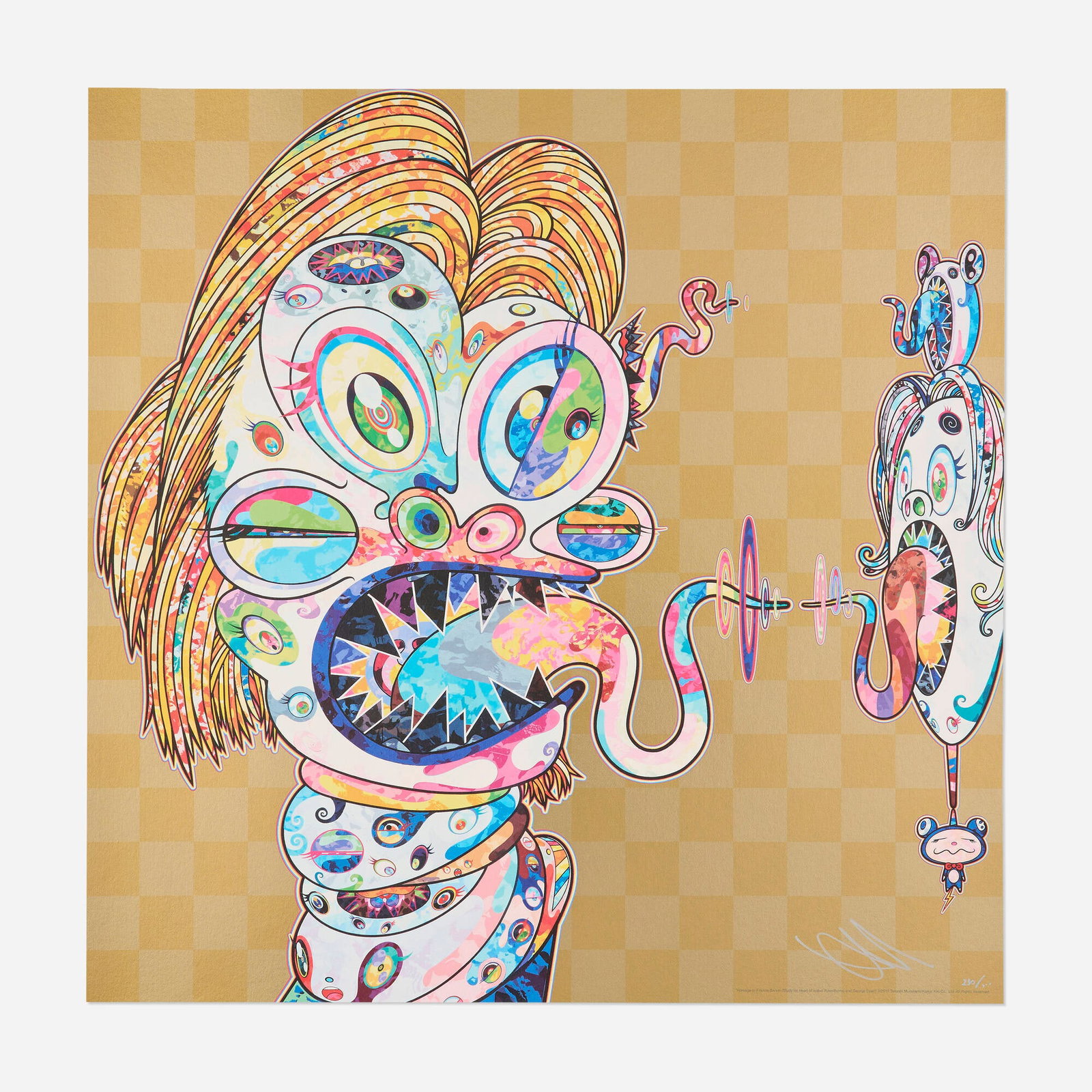 Takashi Murakami, Homage to Francis Bacon (Study for Head of Isabel Rawsthorne): Takashi Murakami Homage to Francis Bacon (Study for Head of Isabel Rawsthorne) 2016offset lithograph in colors 19.75 h x 19.75 w in (50 x 50 cm) Signed and numbered to lower right 'Murakami 23