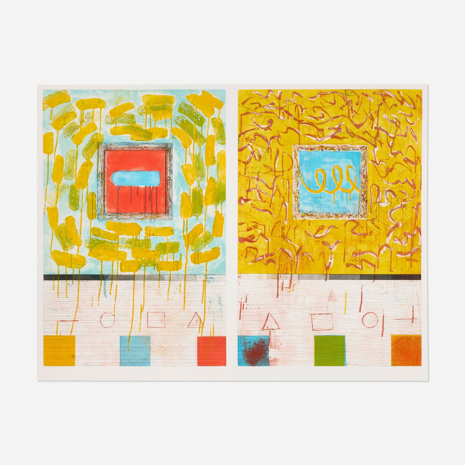 Pat Steir, When I Think of Venice: Pat Steir When I Think of Venice 1980etching, drypoint and aquatint in colors image: 35.75 h x 49 w in (91 x 124 cm) sheet: 41.875 h x 55.125 w in (106 x 140 cm) Signed, dated and numbered