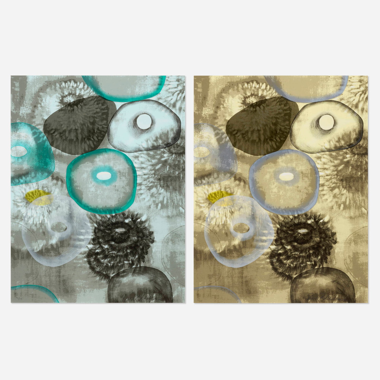 Ross Bleckner, Happiness for Instance II; Happiness for Instance III (two works) (1 of 3)