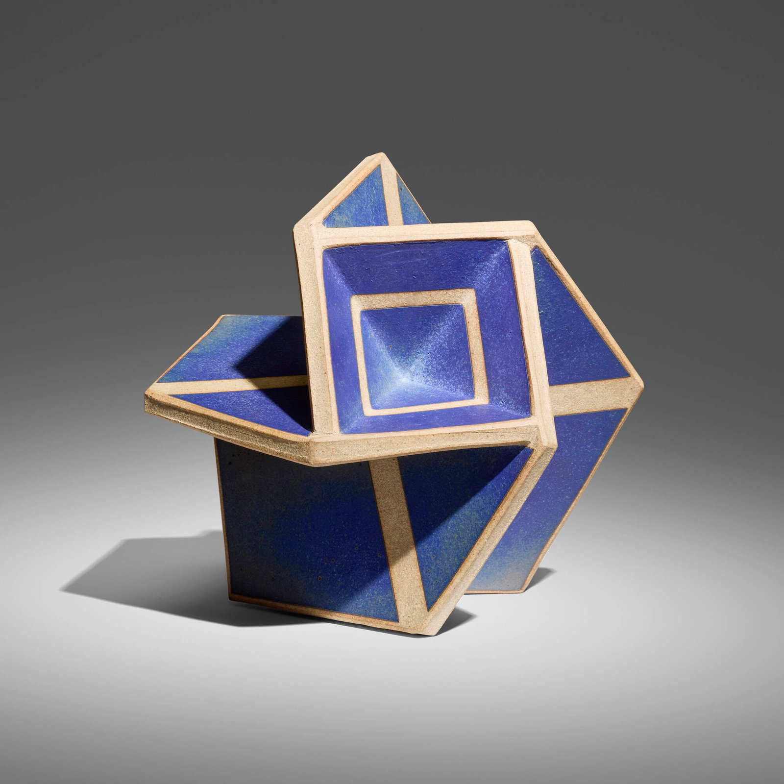 John Mason, Transformer, Square Hex: John Mason Transformer, Square Hex USA, 2005 glazed stoneware 11.5 h x 13.5 w x 13.5 d in (29 x 34 x 34 cm) Signed and dated to edge 'Mason 11-17-05'. Provenance: Private Collection, California 