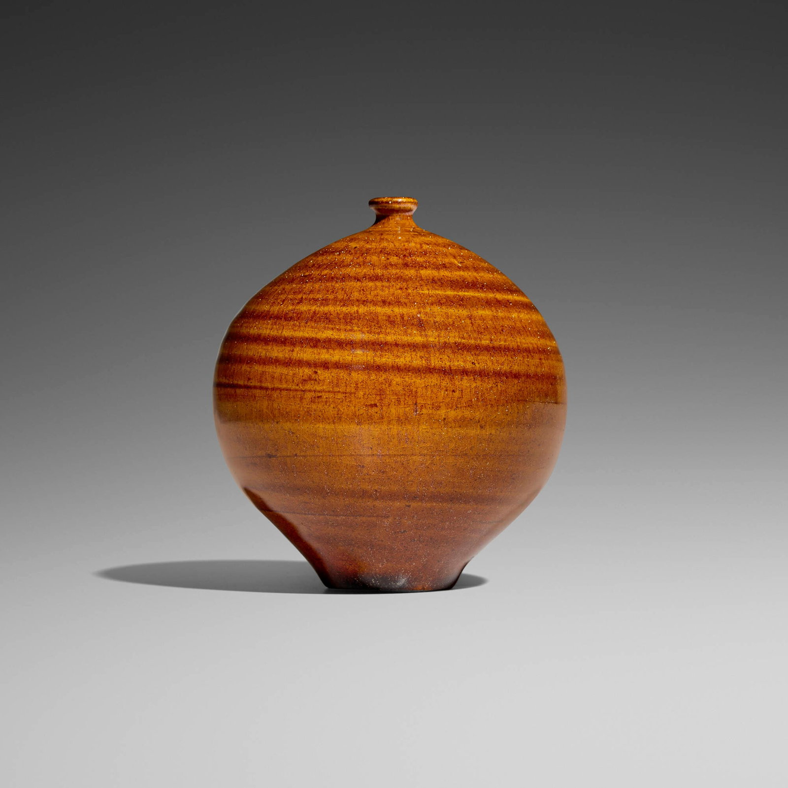 Doyle Lane, Weed pot: Doyle Lane Weed pot c. 1970 glazed earthenware 4 h x 3.5 dia in (10 x 9 cm) Incised signature to underside 'Lane'. Provenance: Private Collection This work will ship from Chicago, Illinois.